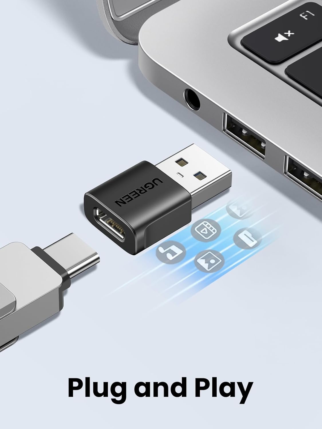 UGREEN USB C Adapter (3 Stück), 10Gbps USB C Buchse zu A Stecker Adapter Kompatibel Mit iPhone 17/16/15 Serie, iPad, Galaxy S24/S23 Serie, Laptops, Carplay usw