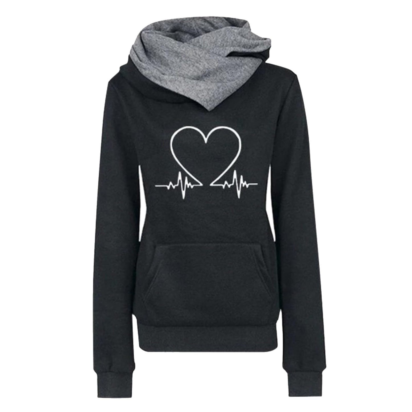 Damen-Hoodie, lässiger Slim-Fit-Hoodie, bedruckter Love Plus -Pullover-Hoodie Maritime Kleidung Damen Hoodies Teenager Mädchen Trend Christmas Pullover Woman Meine Bestellungen Sale