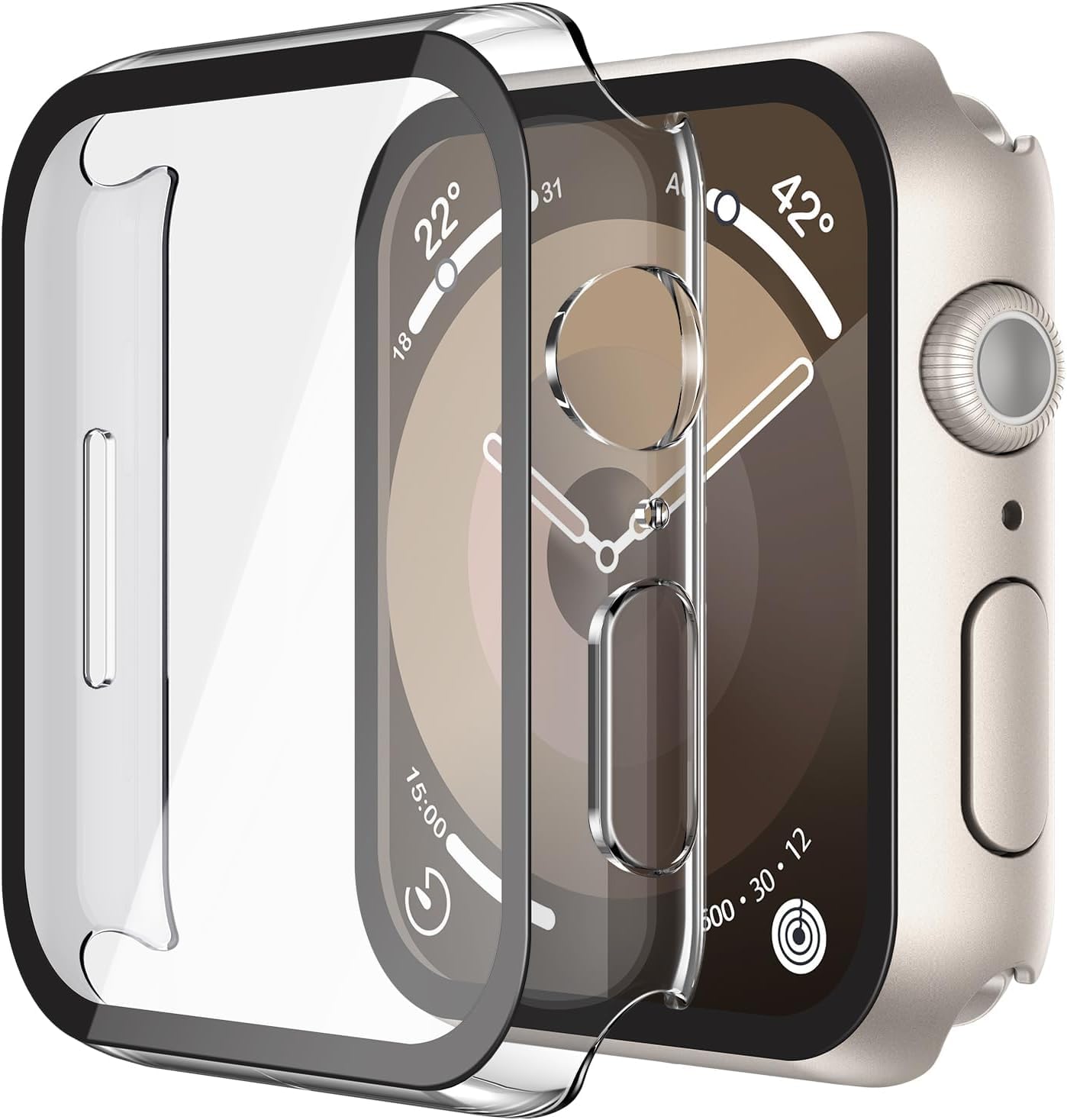 Misxi 2 Stück Harte PC Schutzhülle mit Gehärtetem Displayschutz für Apple Watch Series 11 (2025) Series 10 46mm, Ultra-dünne Anti-Fall Kratzfeste Abdeckung Schutz für iWatch, Mattschwarz