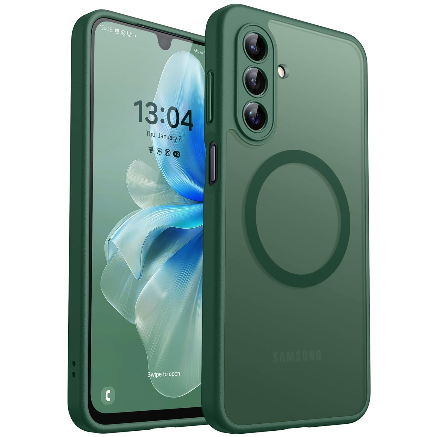 CANSHN für Samsung Galaxy S25 Hülle mit Kameraschutz für Magsafe (TOP Militärschutz & Magnetkraft) Extrem Haltbarkeit Handyhülle S25 Case - Transluzente Matt Schwarz