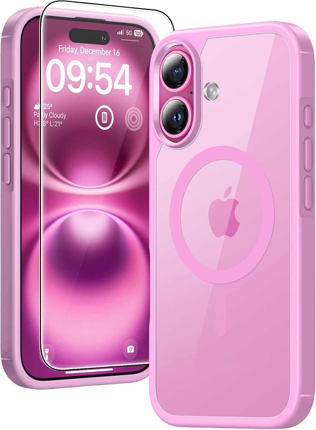 TAURI für iPhone 17 Hülle 6,3" mit Panzer Schutz Glas Folie, Kompatibel mit MagSafe, Schutz nach Militärstandard, [Anti-Vergilbung] Stoßfest Transparent Magnetisch Handyhülle - Durchsichtig