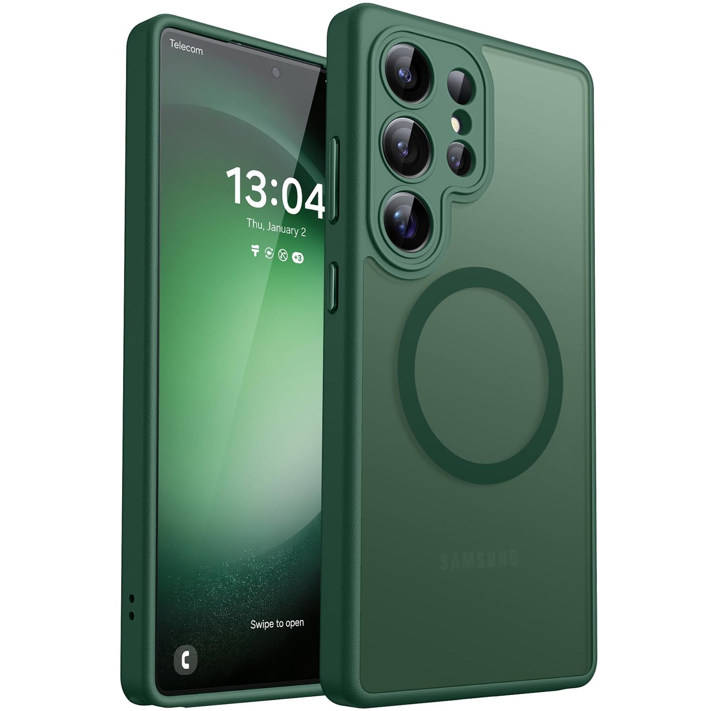 CANSHN für Samsung Galaxy S25 Hülle mit Kameraschutz für Magsafe (TOP Militärschutz & Magnetkraft) Extrem Haltbarkeit Handyhülle S25 Case - Transluzente Matt Schwarz