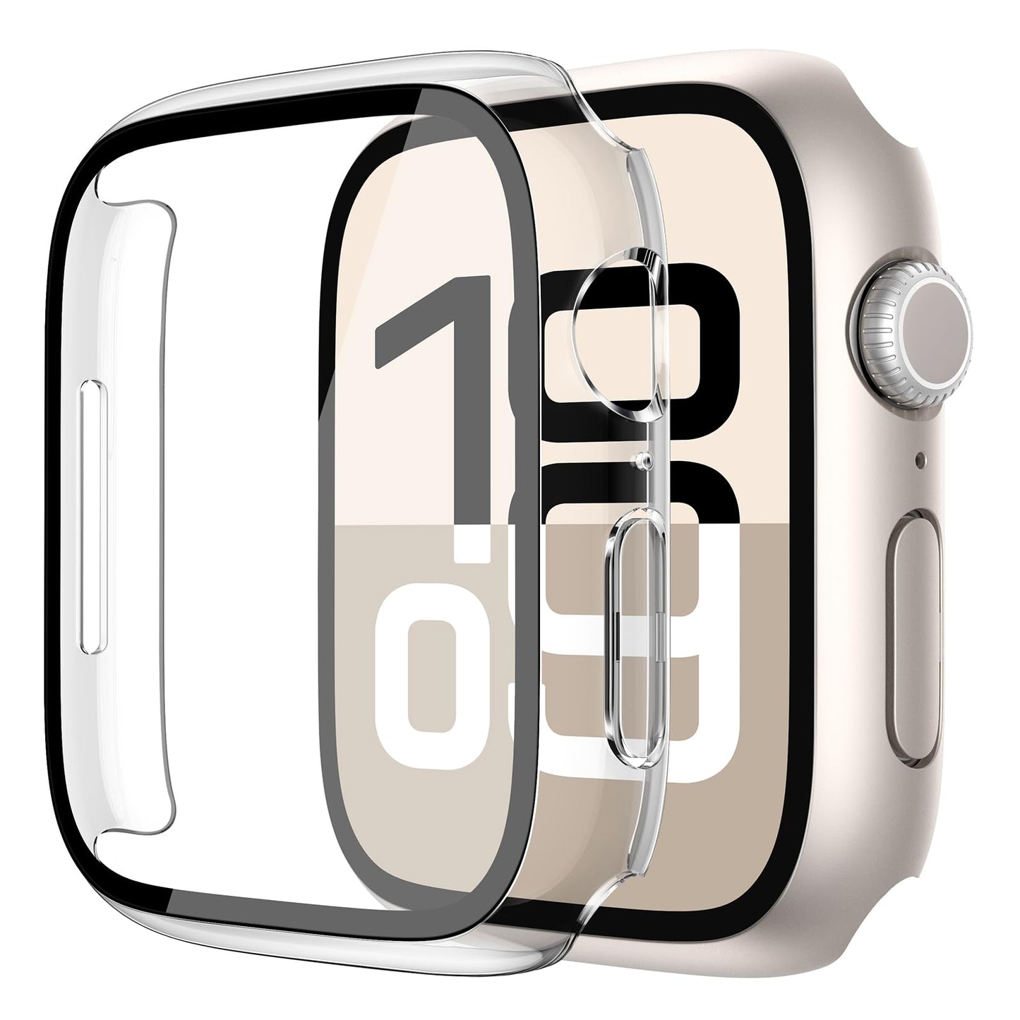 Misxi 2 Stück Harte PC Schutzhülle mit Gehärtetem Displayschutz für Apple Watch Series 11 (2025) Series 10 46mm, Ultra-dünne Anti-Fall Kratzfeste Abdeckung Schutz für iWatch, Mattschwarz