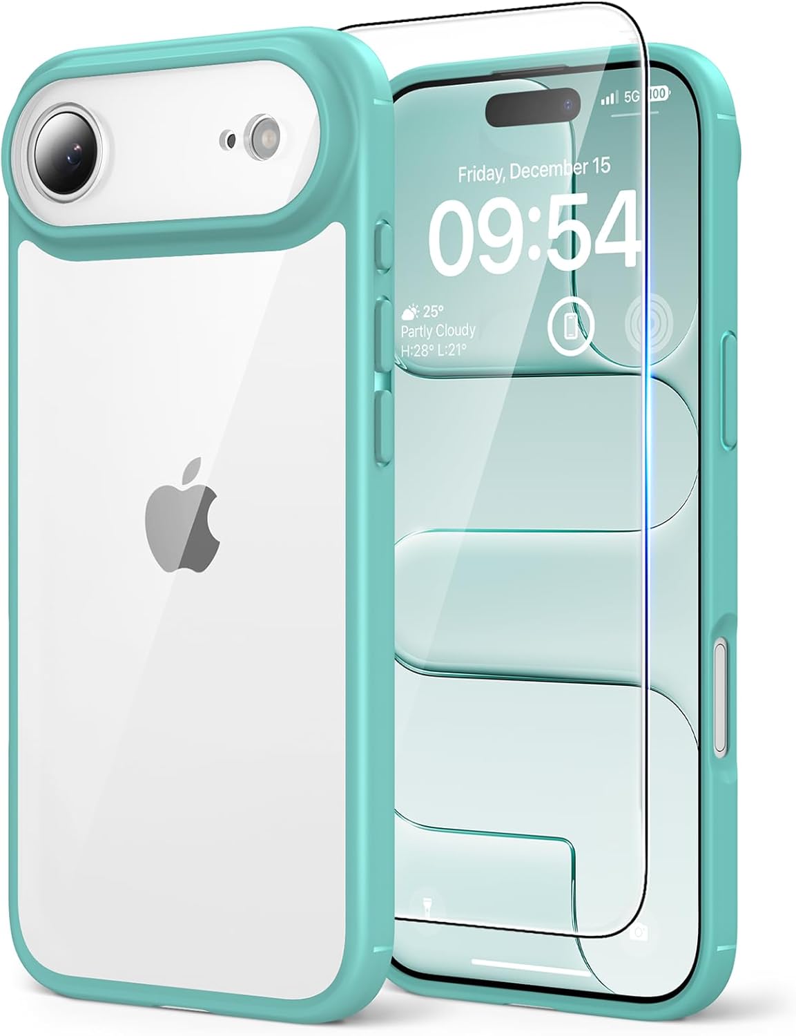 TAURI für iPhone 17 Hülle 6,3" mit Panzer Schutz Glas Folie, Kompatibel mit MagSafe, Schutz nach Militärstandard, [Anti-Vergilbung] Stoßfest Transparent Magnetisch Handyhülle - Durchsichtig