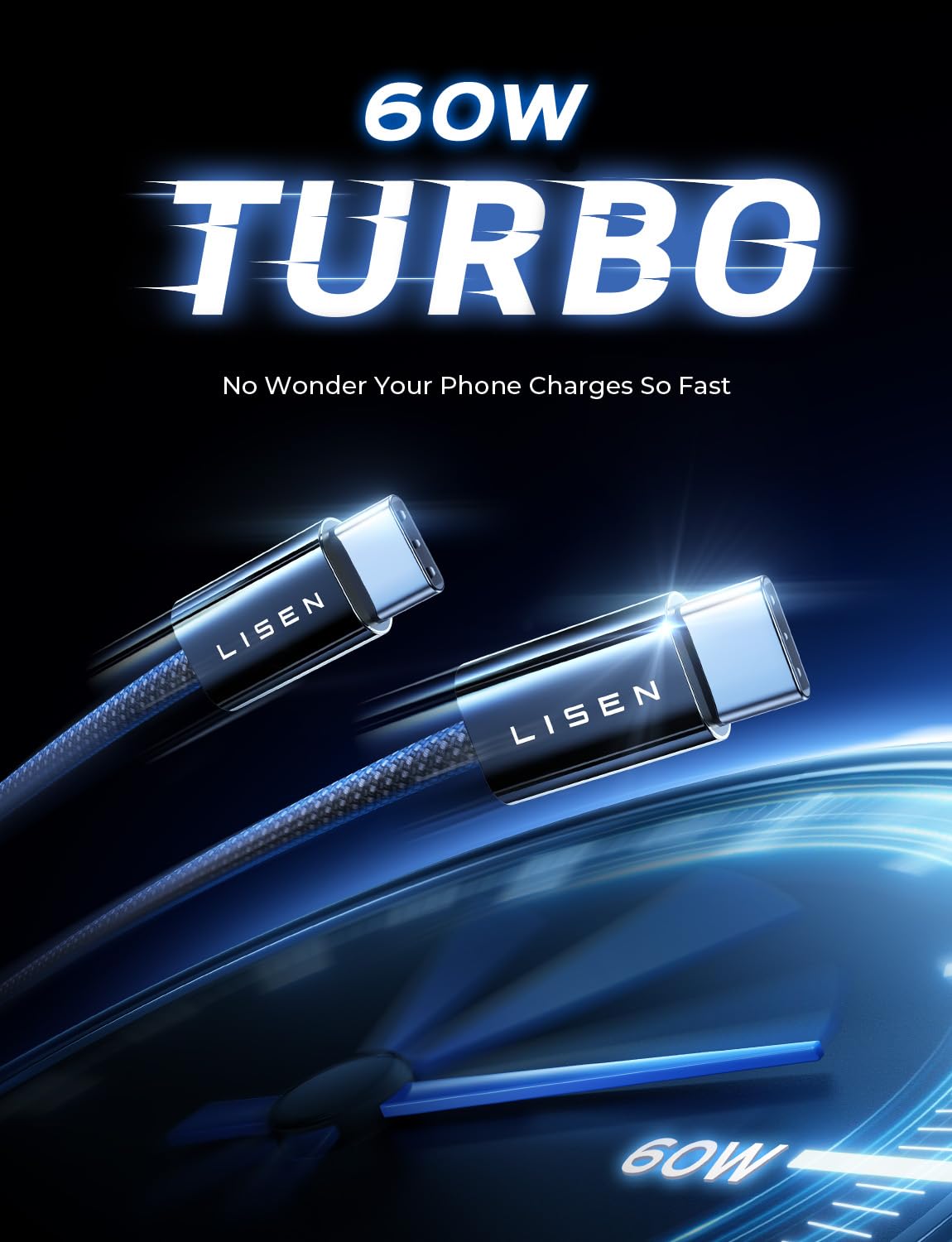 LISEN 60W USB C Kabel, [4er Pack, 0,5M 1M 1M 2M] USB C auf USB C Kabel Set, PD 3.0 Schnellladekabel USB C für iPhone 17 Pro Max Zubehör,iPhone 16 15,Switch,Samsung Galaxy S25,Pixel,MacBook,iPad,Xiaomi