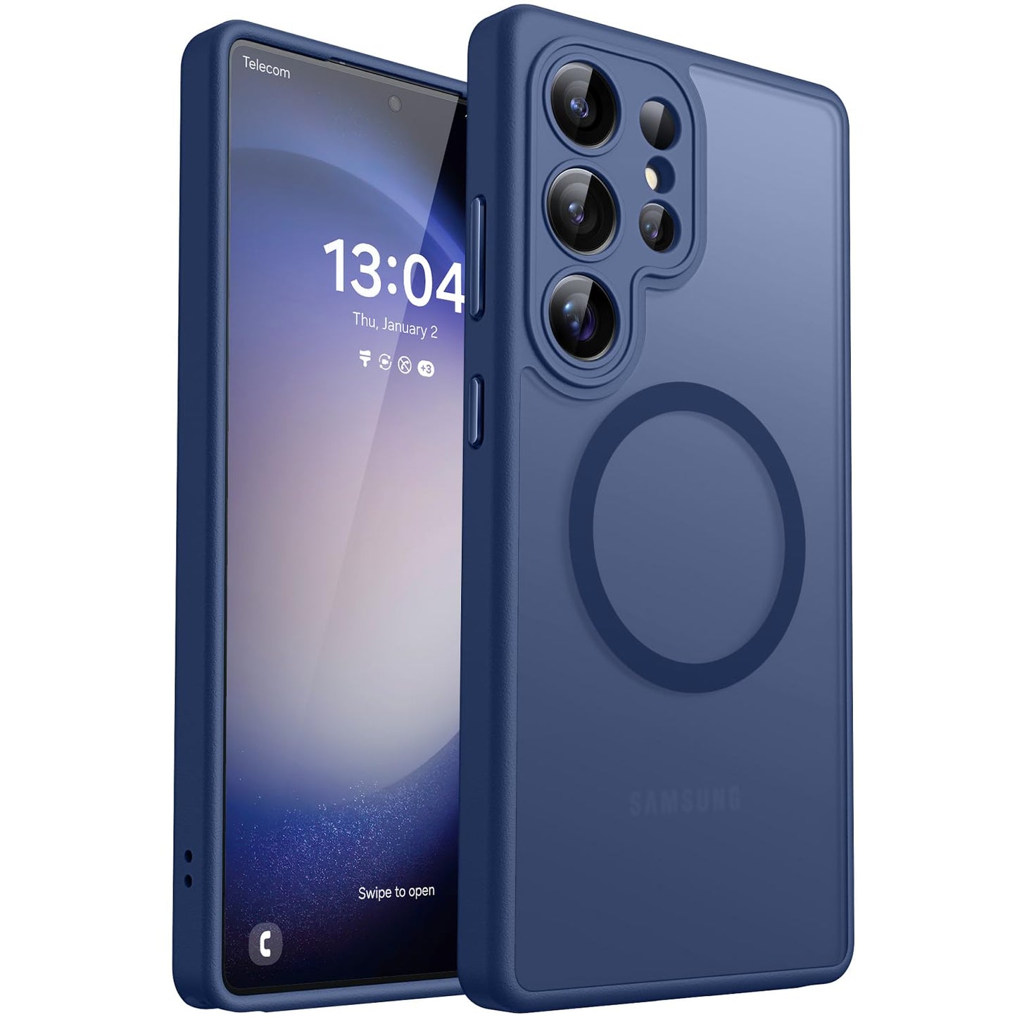 CANSHN für Samsung Galaxy S25 Hülle mit Kameraschutz für Magsafe (TOP Militärschutz & Magnetkraft) Extrem Haltbarkeit Handyhülle S25 Case - Transluzente Matt Schwarz