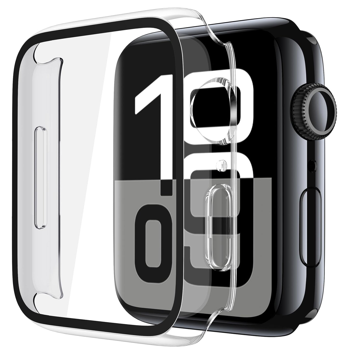 Misxi 2 Stück Harte PC Schutzhülle mit Gehärtetem Displayschutz für Apple Watch Series 11 (2025) Series 10 46mm, Ultra-dünne Anti-Fall Kratzfeste Abdeckung Schutz für iWatch, Mattschwarz