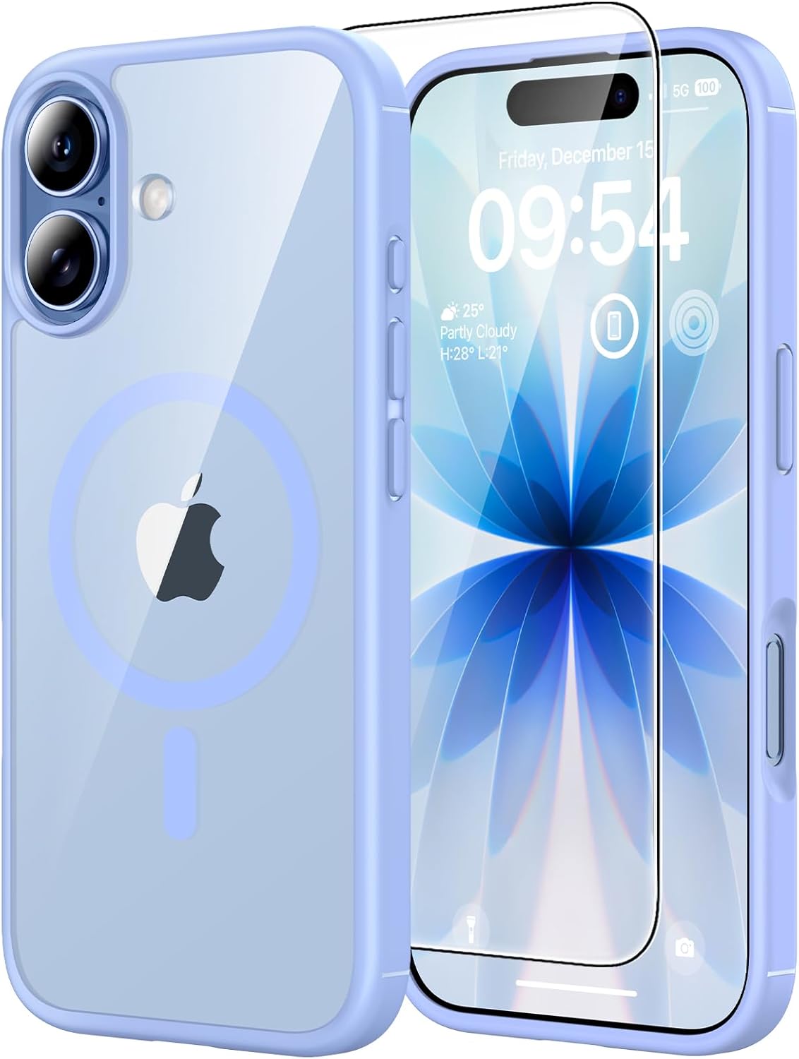 TAURI für iPhone 17 Hülle 6,3" mit Panzer Schutz Glas Folie, Kompatibel mit MagSafe, Schutz nach Militärstandard, [Anti-Vergilbung] Stoßfest Transparent Magnetisch Handyhülle - Durchsichtig
