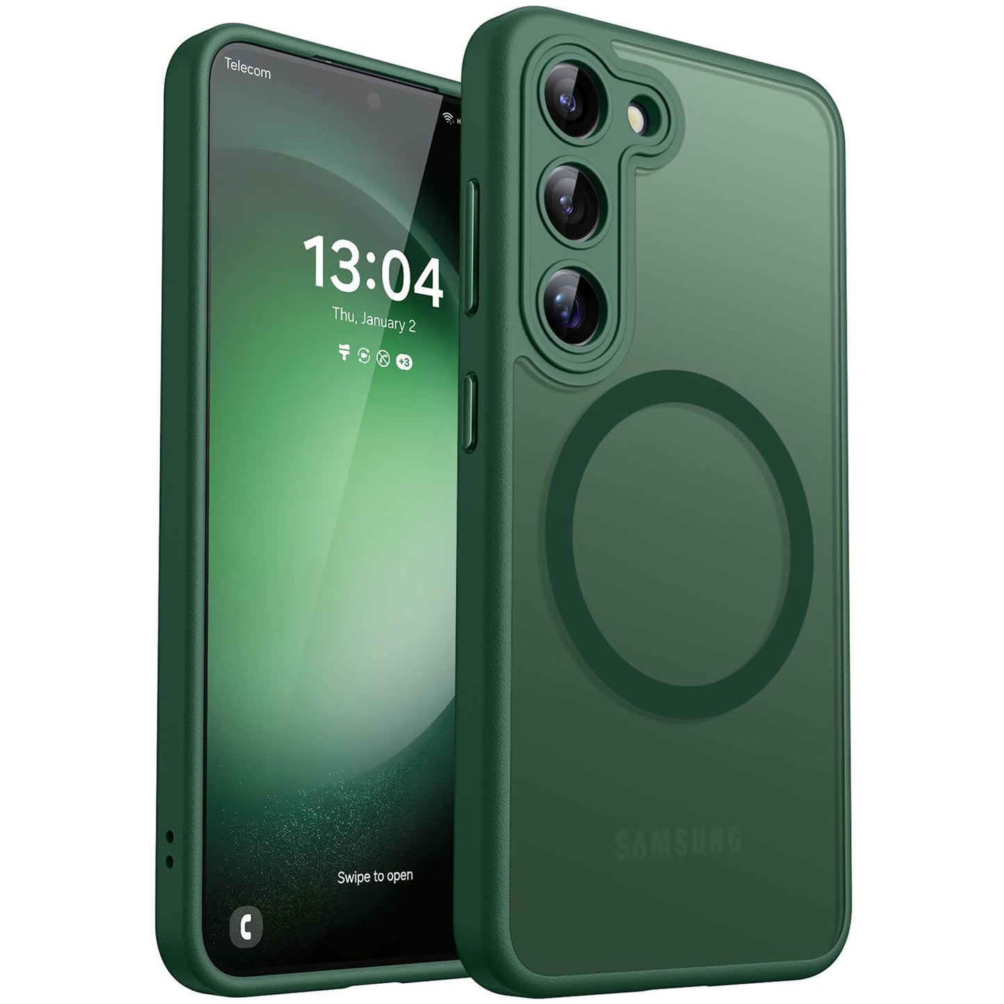 CANSHN für Samsung Galaxy S25 Hülle mit Kameraschutz für Magsafe (TOP Militärschutz & Magnetkraft) Extrem Haltbarkeit Handyhülle S25 Case - Transluzente Matt Schwarz