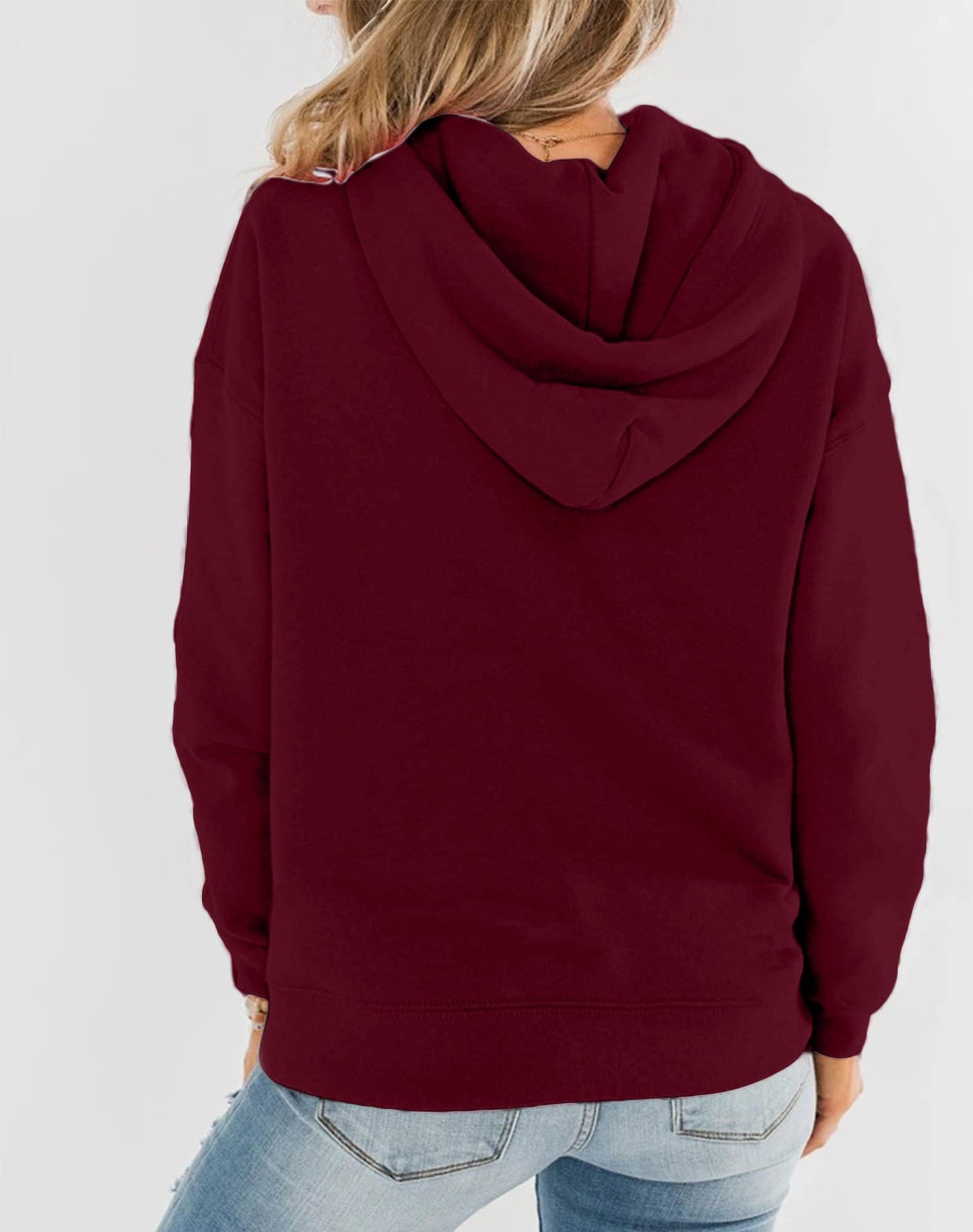 Hoodie Damen Kapuzenpullover Baumwolle Pullover Herbst Langarm Sweatshirt Casual Hoody mit Kapuze Leichter Pulli Oberteile