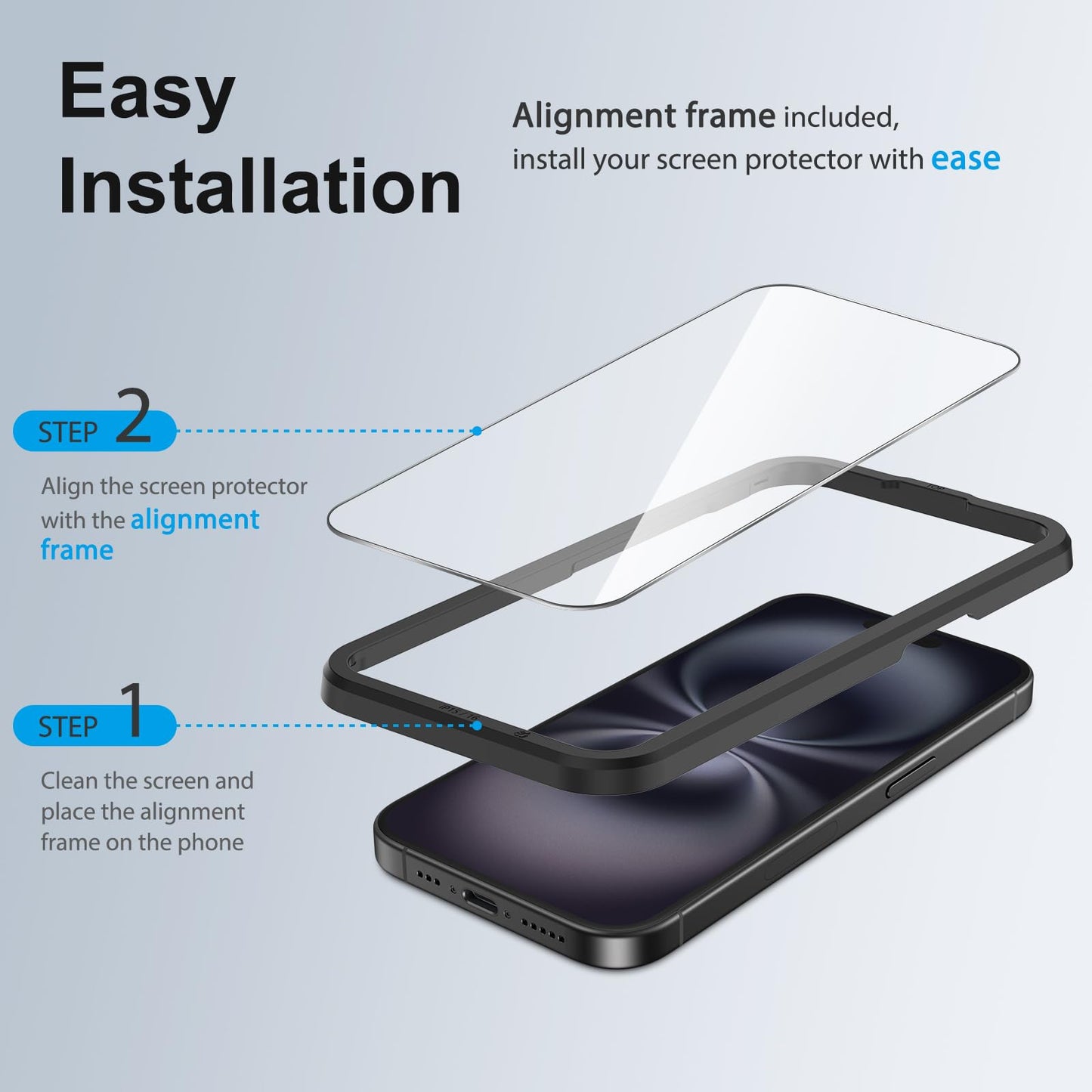 SPARIN für iPhone 17 Pro 6.3 Zoll 2025 Panzer Schutz Glas, 3 Stück Schutzfolie und 3 Stück Kameraschutz mit Montage Rahmen, 9H Härte, Anti-Bläschen,HD-Klar