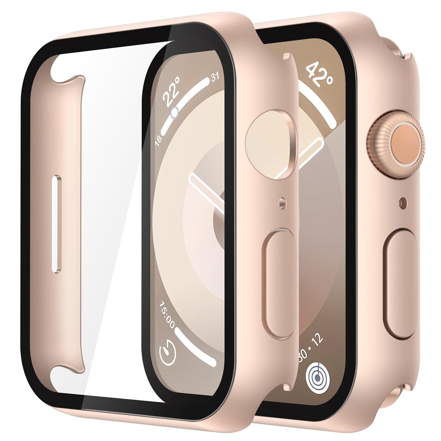 Misxi 2 Stück Harte PC Schutzhülle mit Gehärtetem Displayschutz für Apple Watch Series 11 (2025) Series 10 46mm, Ultra-dünne Anti-Fall Kratzfeste Abdeckung Schutz für iWatch, Mattschwarz