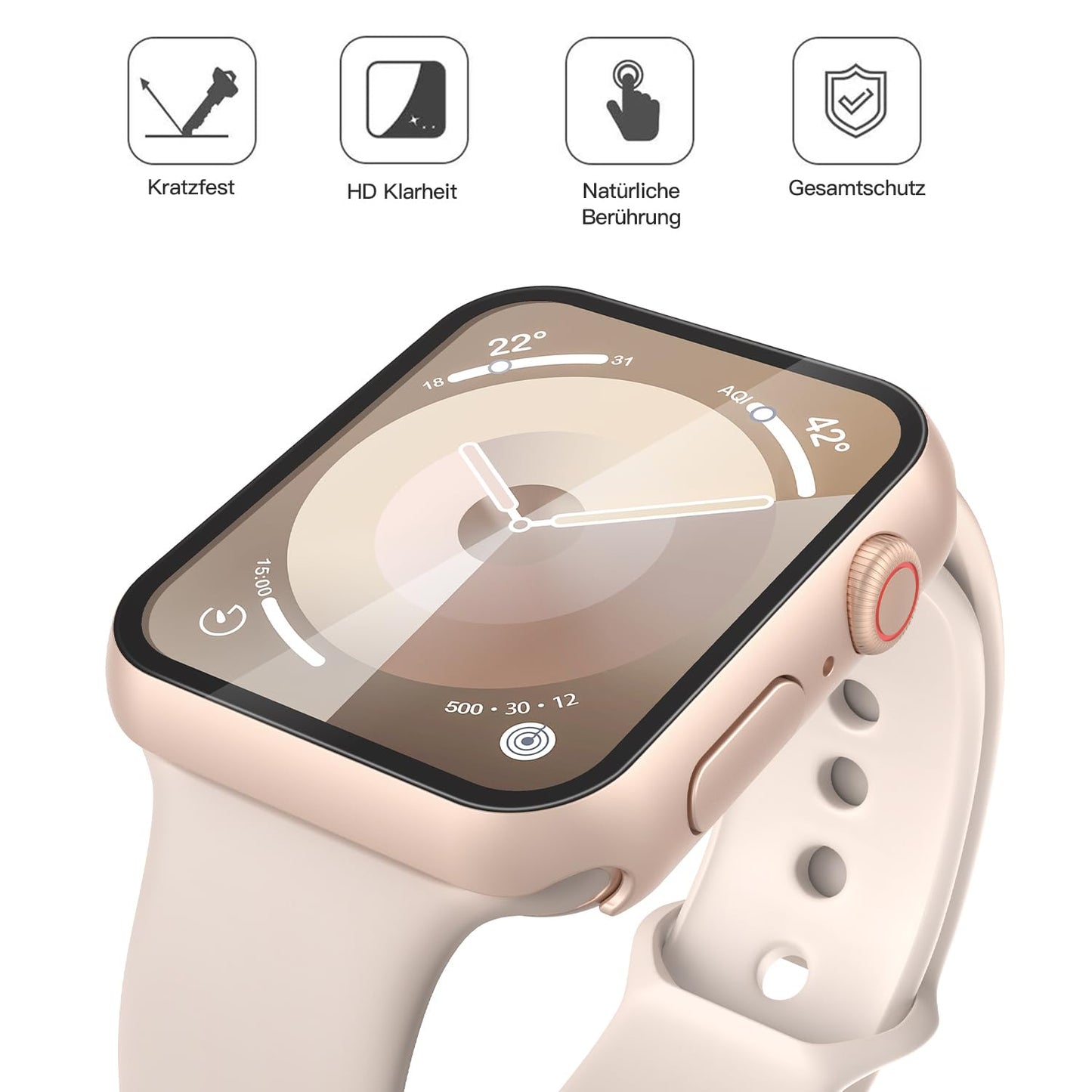 Misxi 2 Stück Harte PC Schutzhülle mit Gehärtetem Displayschutz für Apple Watch Series 11 (2025) Series 10 46mm, Ultra-dünne Anti-Fall Kratzfeste Abdeckung Schutz für iWatch, Mattschwarz