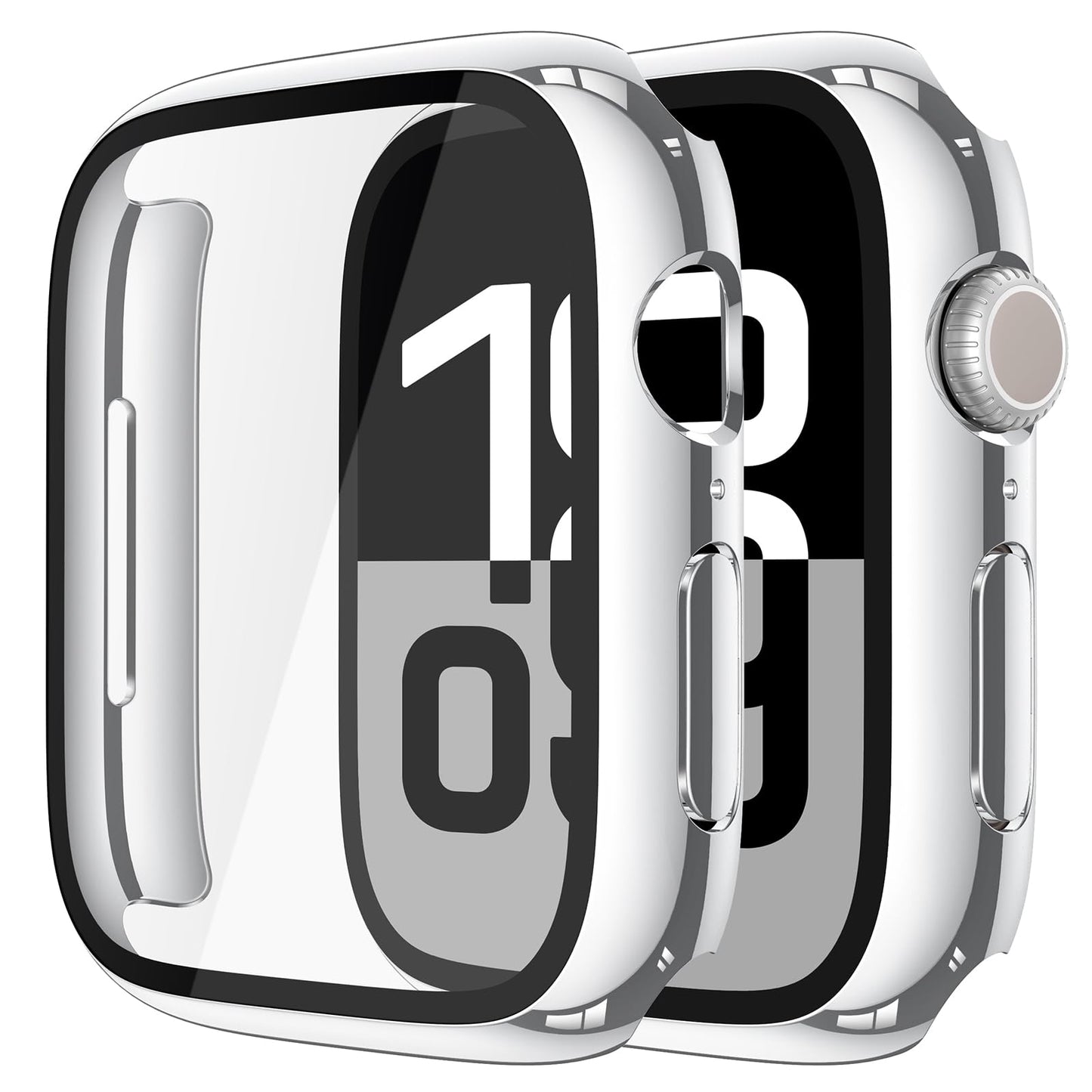 Misxi 2 Stück Harte PC Schutzhülle mit Gehärtetem Displayschutz für Apple Watch Series 11 (2025) Series 10 46mm, Ultra-dünne Anti-Fall Kratzfeste Abdeckung Schutz für iWatch, Mattschwarz