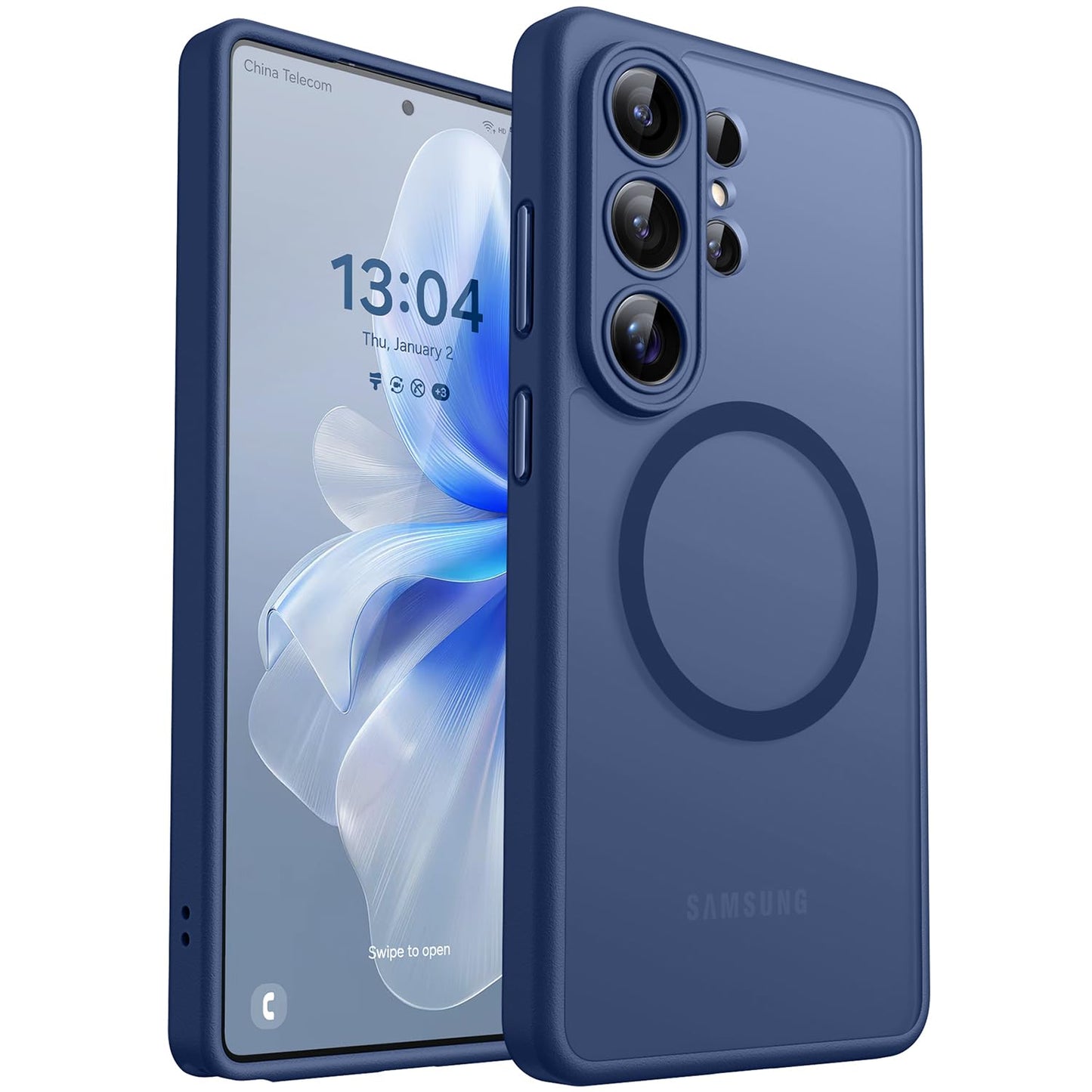 CANSHN für Samsung Galaxy S25 Hülle mit Kameraschutz für Magsafe (TOP Militärschutz & Magnetkraft) Extrem Haltbarkeit Handyhülle S25 Case - Transluzente Matt Schwarz