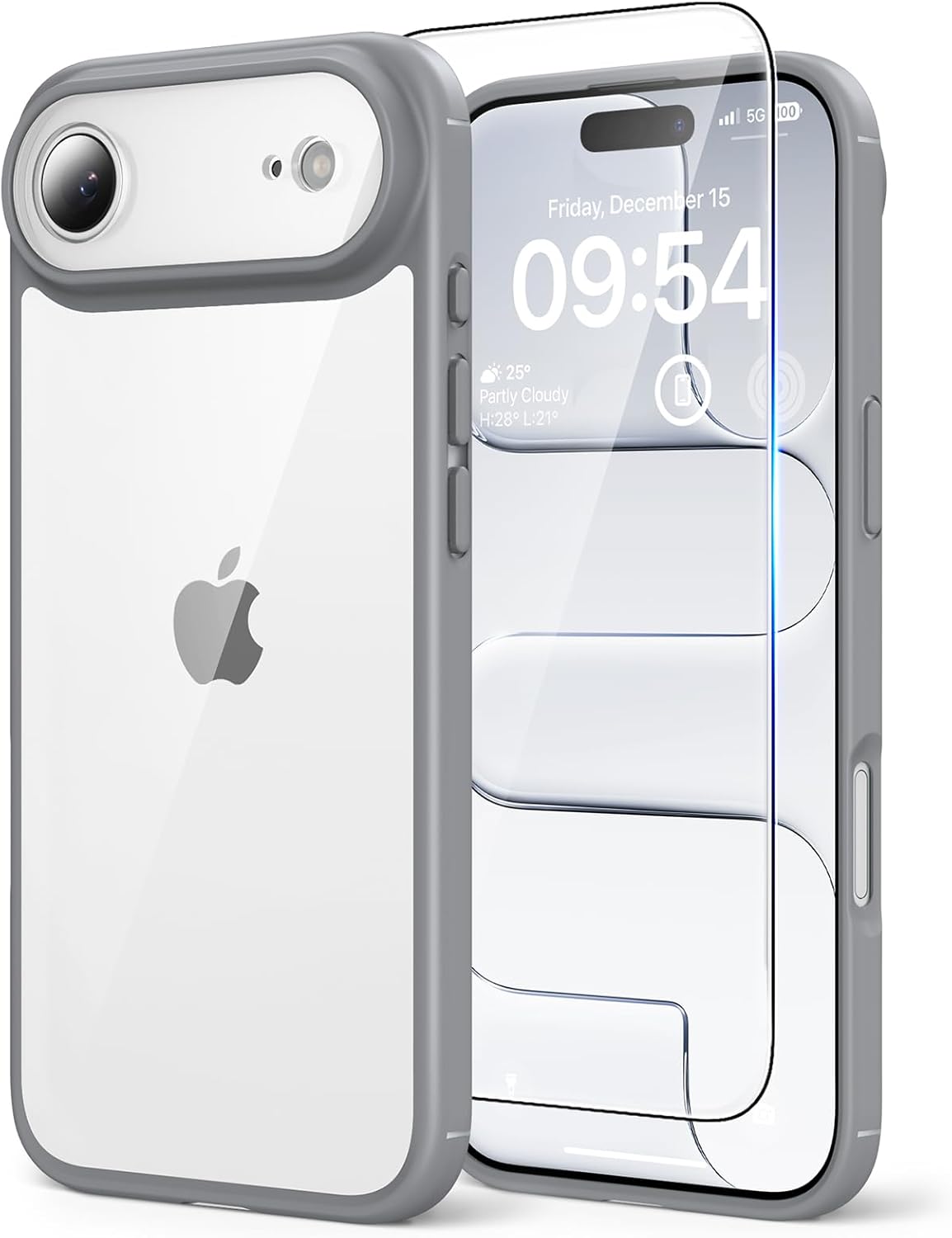 TAURI für iPhone 17 Hülle 6,3" mit Panzer Schutz Glas Folie, Kompatibel mit MagSafe, Schutz nach Militärstandard, [Anti-Vergilbung] Stoßfest Transparent Magnetisch Handyhülle - Durchsichtig