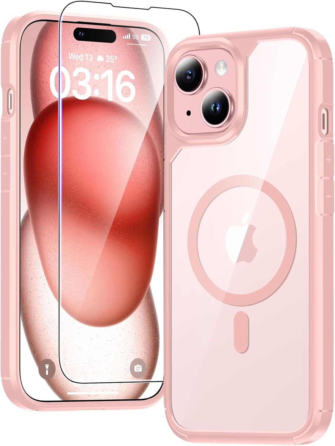 TAURI für iPhone 17 Hülle 6,3" mit Panzer Schutz Glas Folie, Kompatibel mit MagSafe, Schutz nach Militärstandard, [Anti-Vergilbung] Stoßfest Transparent Magnetisch Handyhülle - Durchsichtig