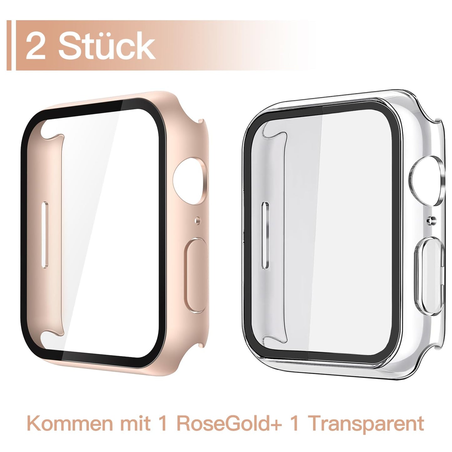 Misxi 2 Stück Harte PC Schutzhülle mit Gehärtetem Displayschutz für Apple Watch Series 11 (2025) Series 10 46mm, Ultra-dünne Anti-Fall Kratzfeste Abdeckung Schutz für iWatch, Mattschwarz