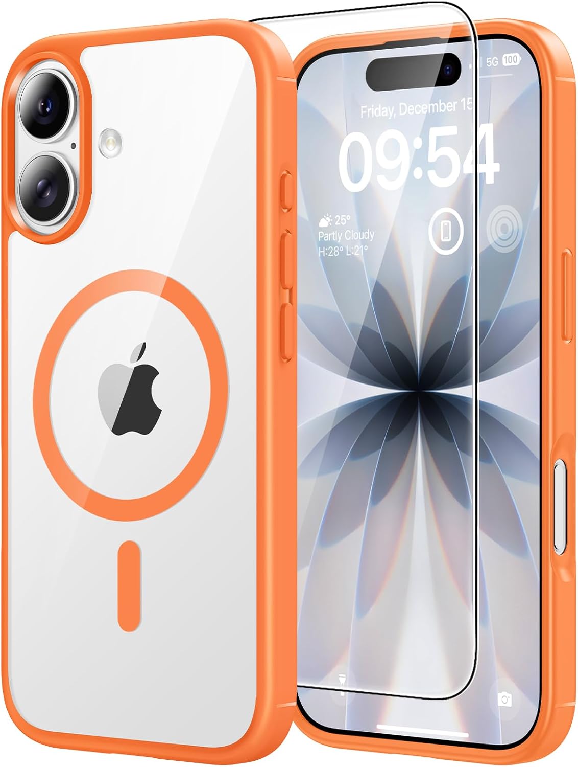 TAURI für iPhone 17 Hülle 6,3" mit Panzer Schutz Glas Folie, Kompatibel mit MagSafe, Schutz nach Militärstandard, [Anti-Vergilbung] Stoßfest Transparent Magnetisch Handyhülle - Durchsichtig