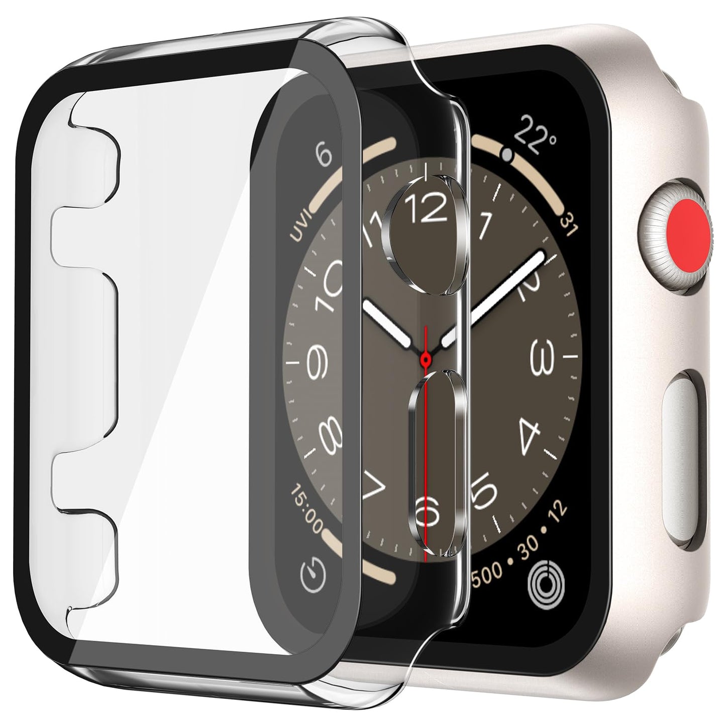 Misxi 2 Stück Harte PC Schutzhülle mit Gehärtetem Displayschutz für Apple Watch Series 11 (2025) Series 10 46mm, Ultra-dünne Anti-Fall Kratzfeste Abdeckung Schutz für iWatch, Mattschwarz