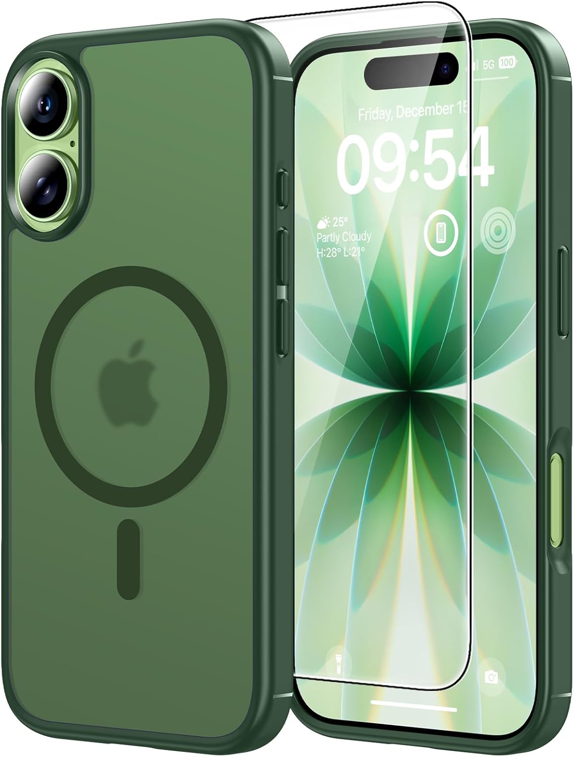 TAURI für iPhone 17 Hülle 6,3" mit Panzer Schutz Glas Folie, Kompatibel mit MagSafe, Schutz nach Militärstandard, [Anti-Vergilbung] Stoßfest Transparent Magnetisch Handyhülle - Durchsichtig