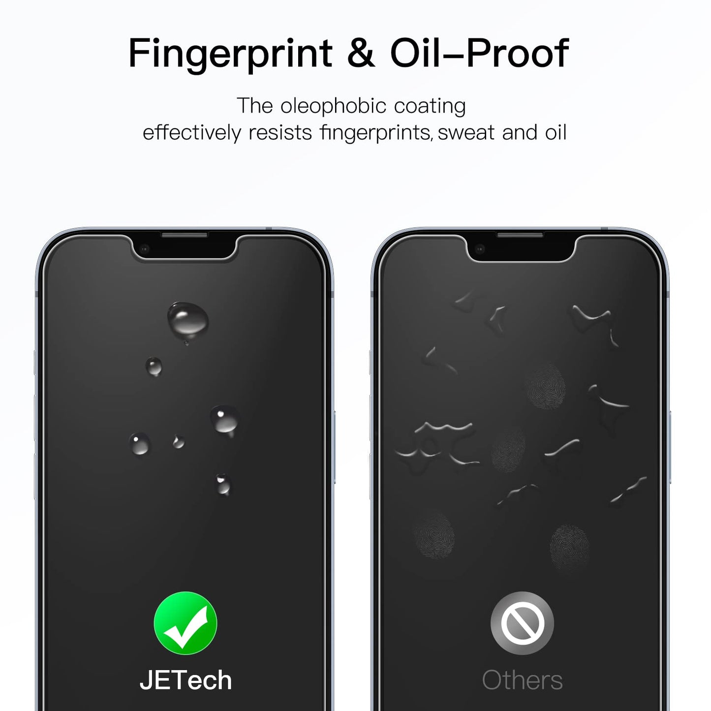 JETech Screen Protector for iPhone 12/12 Pro 6.1 Inch, Tempered Glass Screen Protector, Pack of 3