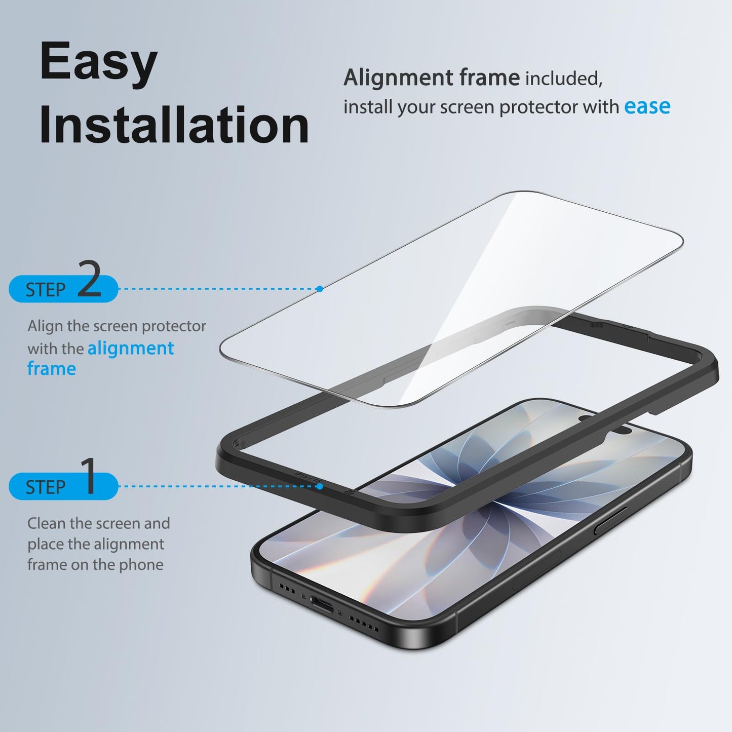 SPARIN für iPhone 17 Pro 6.3 Zoll 2025 Panzer Schutz Glas, 3 Stück Schutzfolie und 3 Stück Kameraschutz mit Montage Rahmen, 9H Härte, Anti-Bläschen,HD-Klar