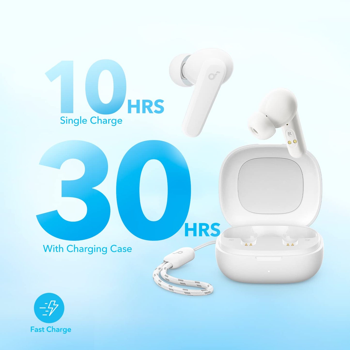 soundcore by Anker P20i Wireless Bluetooth Headphones In-Ear, 10 mm Driver, Bluetooth 5.3, Adjustable EQ, 30 Hours Playtime, IPX5 Waterproof, 2 Micros with AI, Single Use (Black)