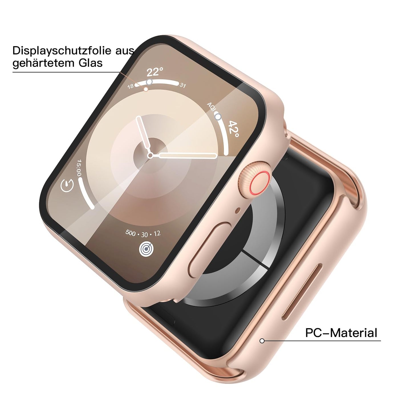 Misxi 2 Stück Harte PC Schutzhülle mit Gehärtetem Displayschutz für Apple Watch Series 11 (2025) Series 10 46mm, Ultra-dünne Anti-Fall Kratzfeste Abdeckung Schutz für iWatch, Mattschwarz