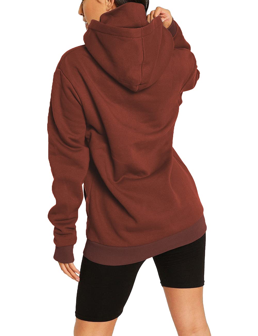 Damen Hoodie Kapuzenpullover Langarm Sweatshirt Winter Pullover Hochkragen Sweatjacke Kapuzen Pullis