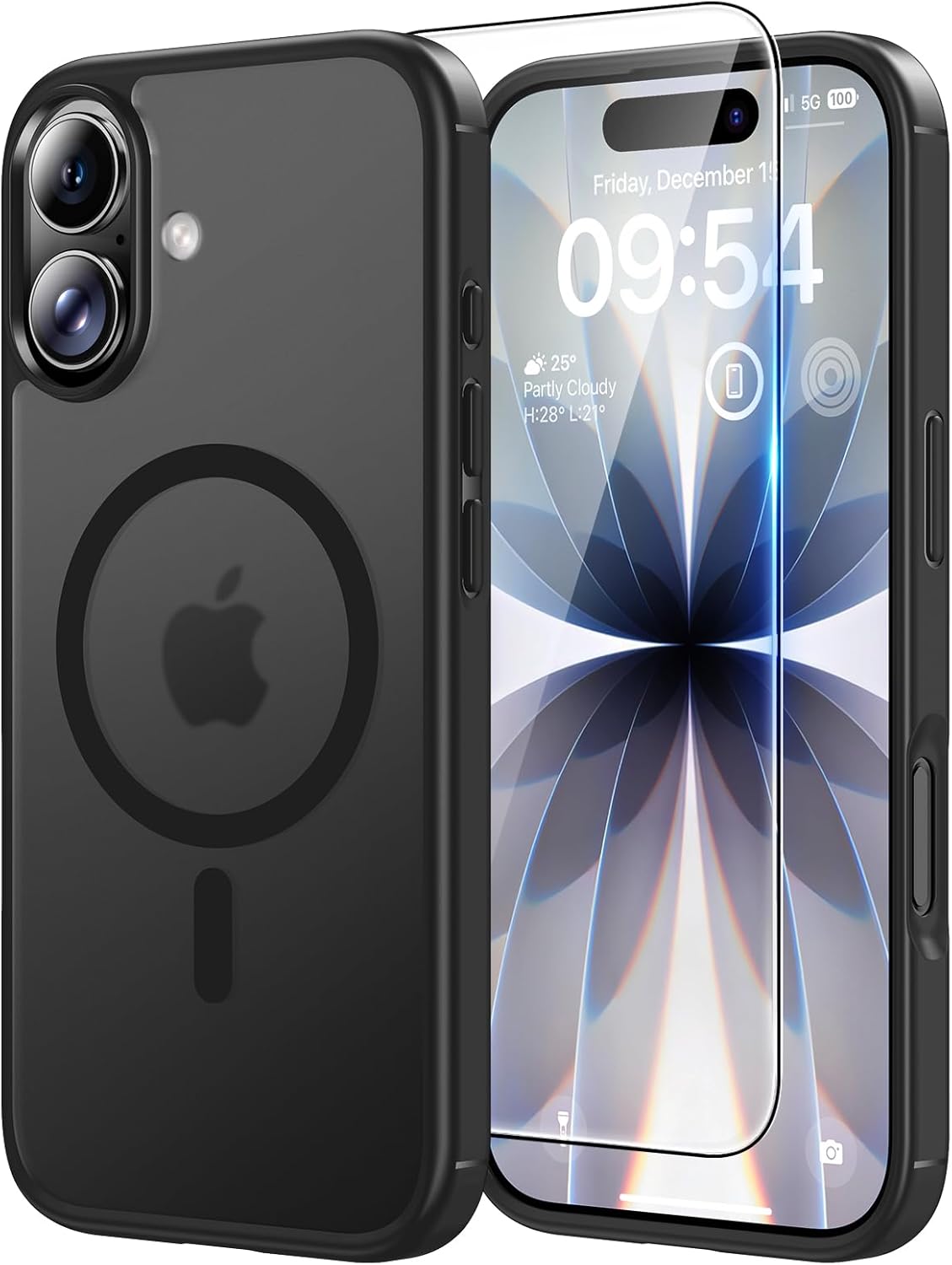 TAURI für iPhone 17 Hülle 6,3" mit Panzer Schutz Glas Folie, Kompatibel mit MagSafe, Schutz nach Militärstandard, [Anti-Vergilbung] Stoßfest Transparent Magnetisch Handyhülle - Durchsichtig