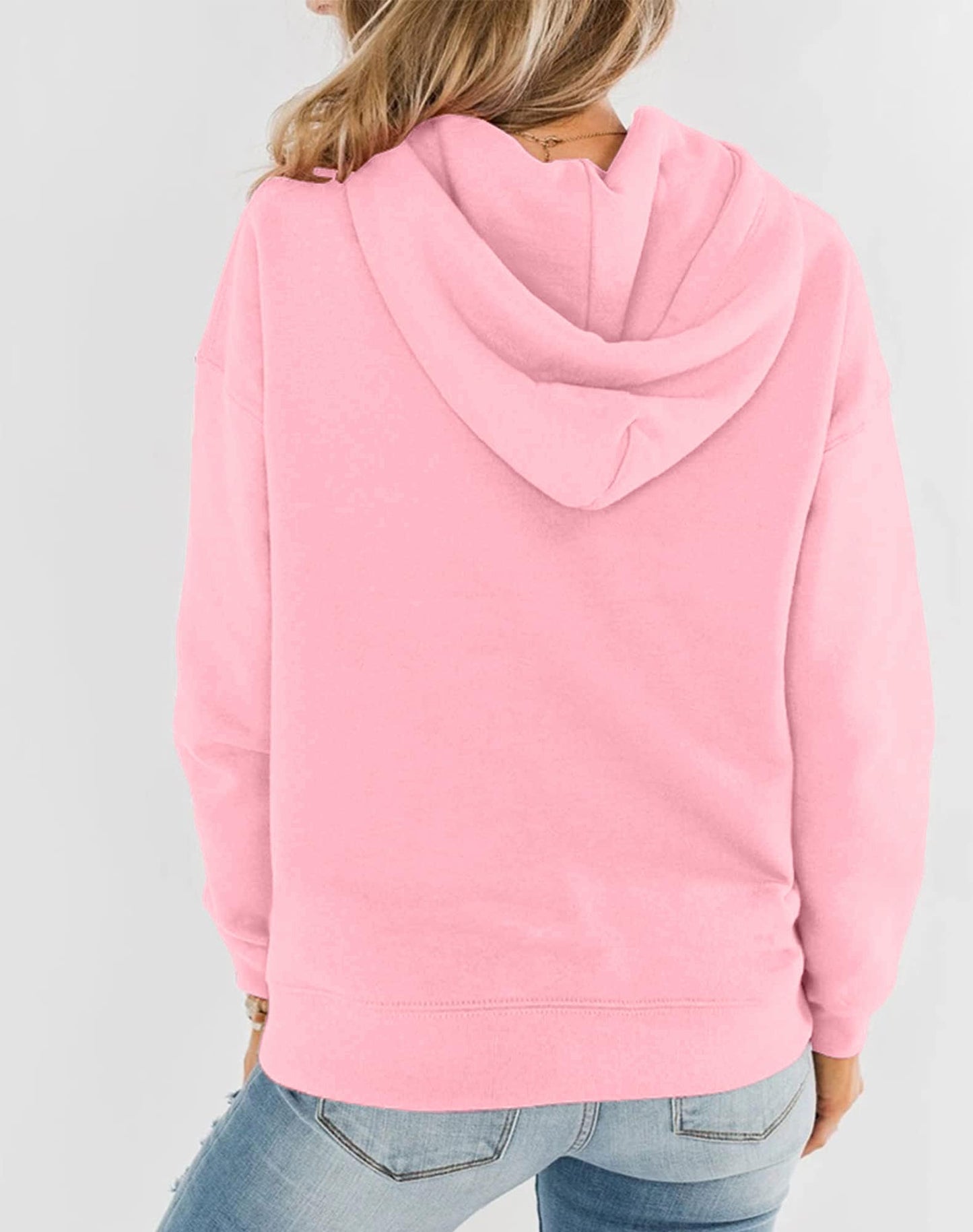 Hoodie Damen Kapuzenpullover Baumwolle Pullover Herbst Langarm Sweatshirt Casual Hoody mit Kapuze Leichter Pulli Oberteile