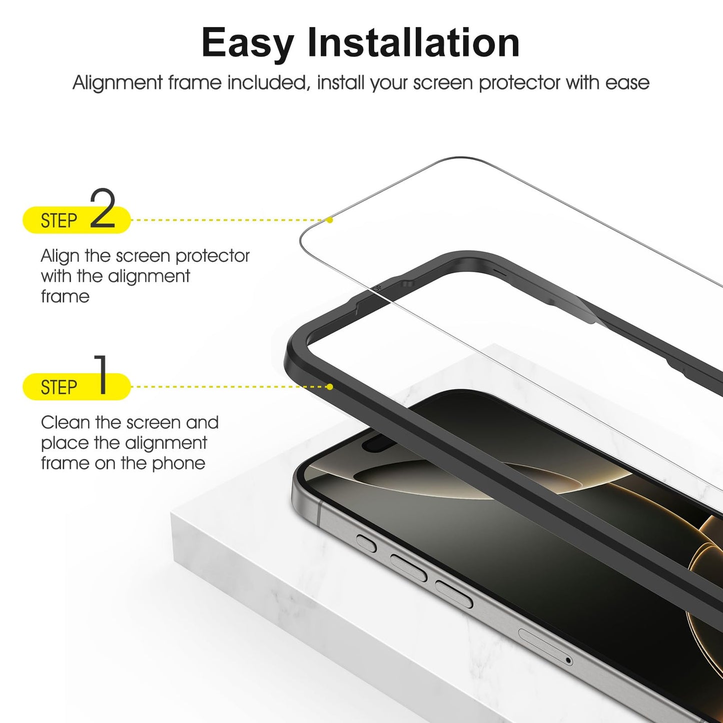 SPARIN für iPhone 17 Pro 6.3 Zoll 2025 Panzer Schutz Glas, 3 Stück Schutzfolie und 3 Stück Kameraschutz mit Montage Rahmen, 9H Härte, Anti-Bläschen,HD-Klar