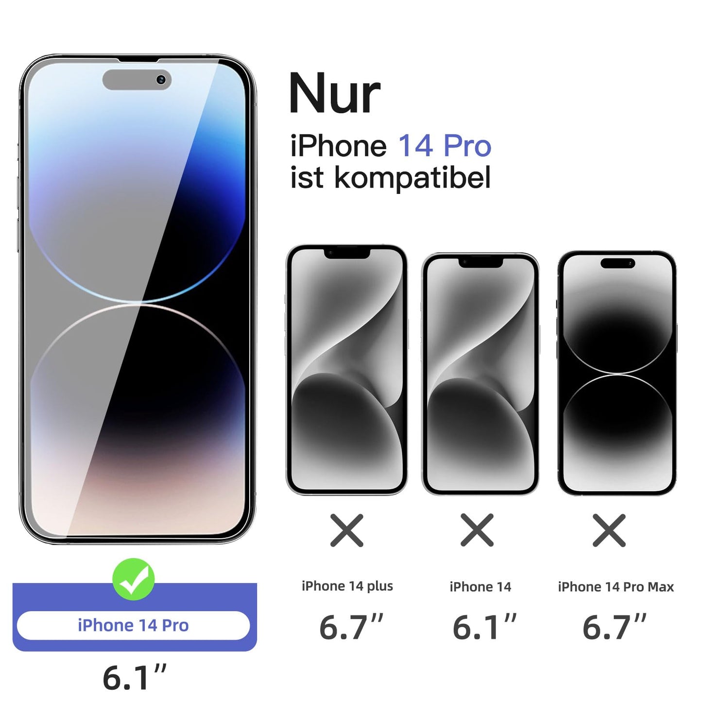 NEW'C für iPhone 16 für Panzerglas 6,1 Zoll (2 Stück) und 2 x Kamera Panzer Schutz für Kameraschutz (2 Stück) -Kratzfest -extrem widerstandsfähig -9H-Härteglas