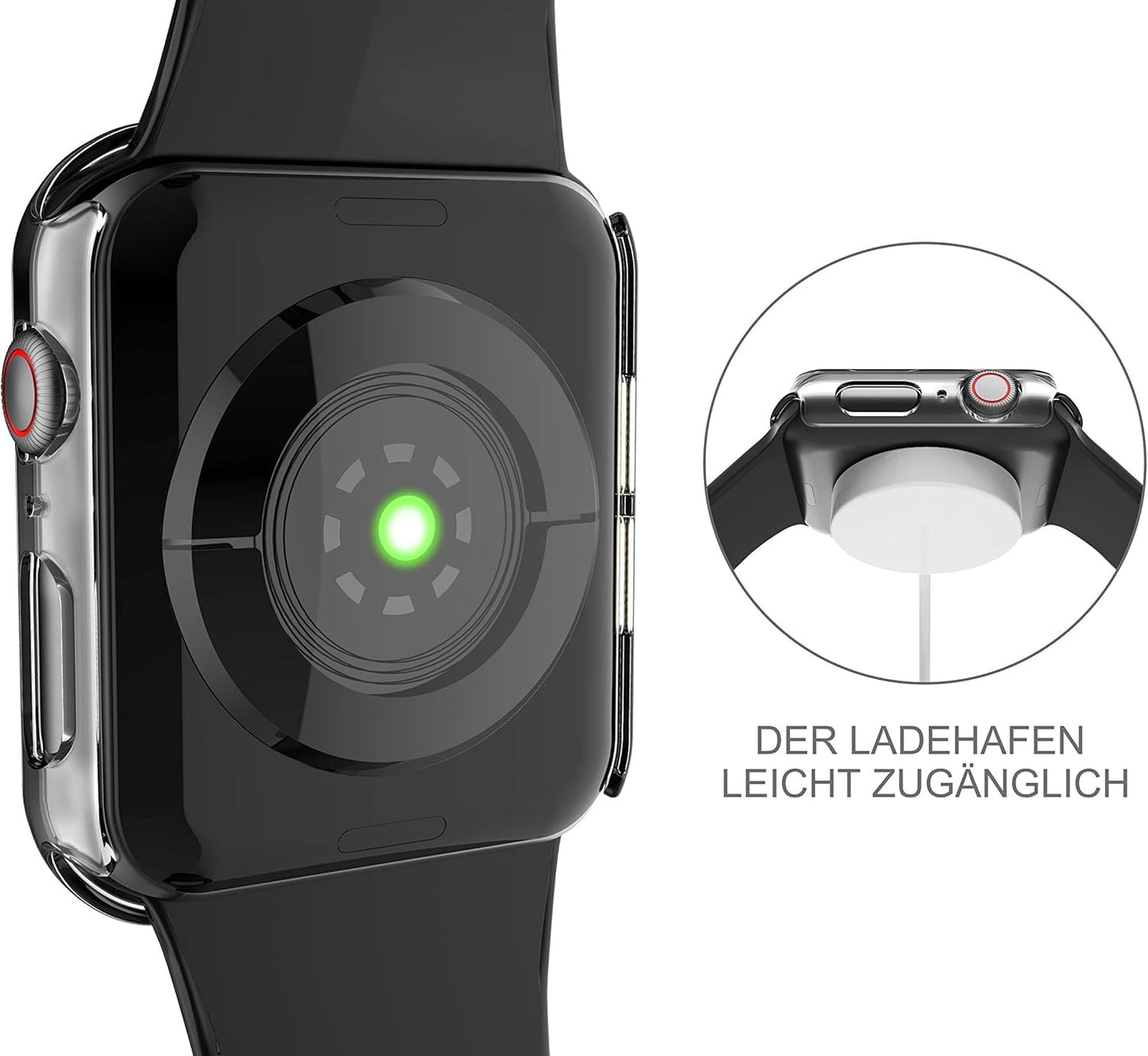 Misxi 2 Stück Harte PC Schutzhülle mit Gehärtetem Displayschutz für Apple Watch Series 11 (2025) Series 10 46mm, Ultra-dünne Anti-Fall Kratzfeste Abdeckung Schutz für iWatch, Mattschwarz