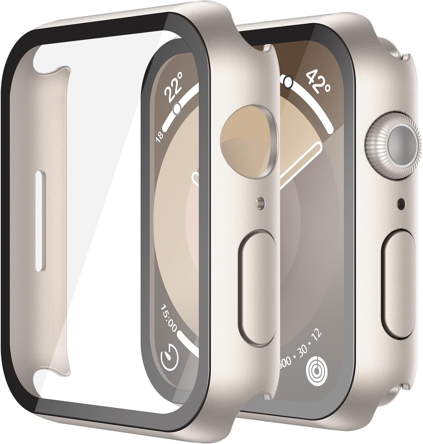 Misxi 2 Stück Harte PC Schutzhülle mit Gehärtetem Displayschutz für Apple Watch Series 11 (2025) Series 10 46mm, Ultra-dünne Anti-Fall Kratzfeste Abdeckung Schutz für iWatch, Mattschwarz