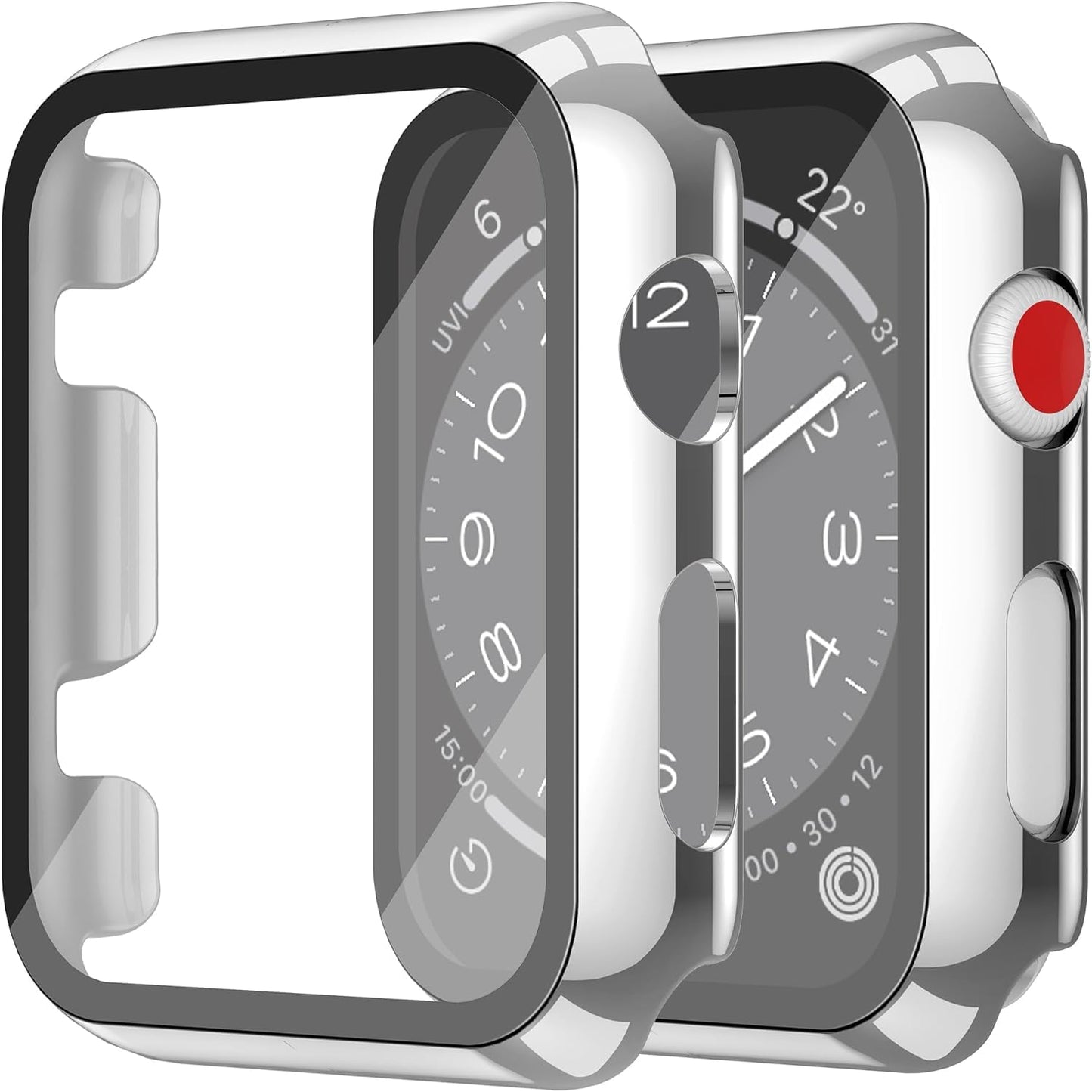 Misxi 2 Stück Harte PC Schutzhülle mit Gehärtetem Displayschutz für Apple Watch Series 11 (2025) Series 10 46mm, Ultra-dünne Anti-Fall Kratzfeste Abdeckung Schutz für iWatch, Mattschwarz