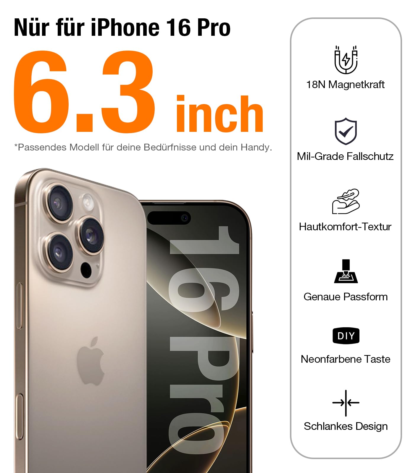 TORRAS Guardian-Mag für iPhone 17 Pro Hülle für MagSafe (Zertifizierte Militärschutz und Magnetkraft) Handyhülle iPhone 17 Pro Case Extrem Haltbarkeit Hülle Stoßfest Kratzfest Cover, Matt Blau