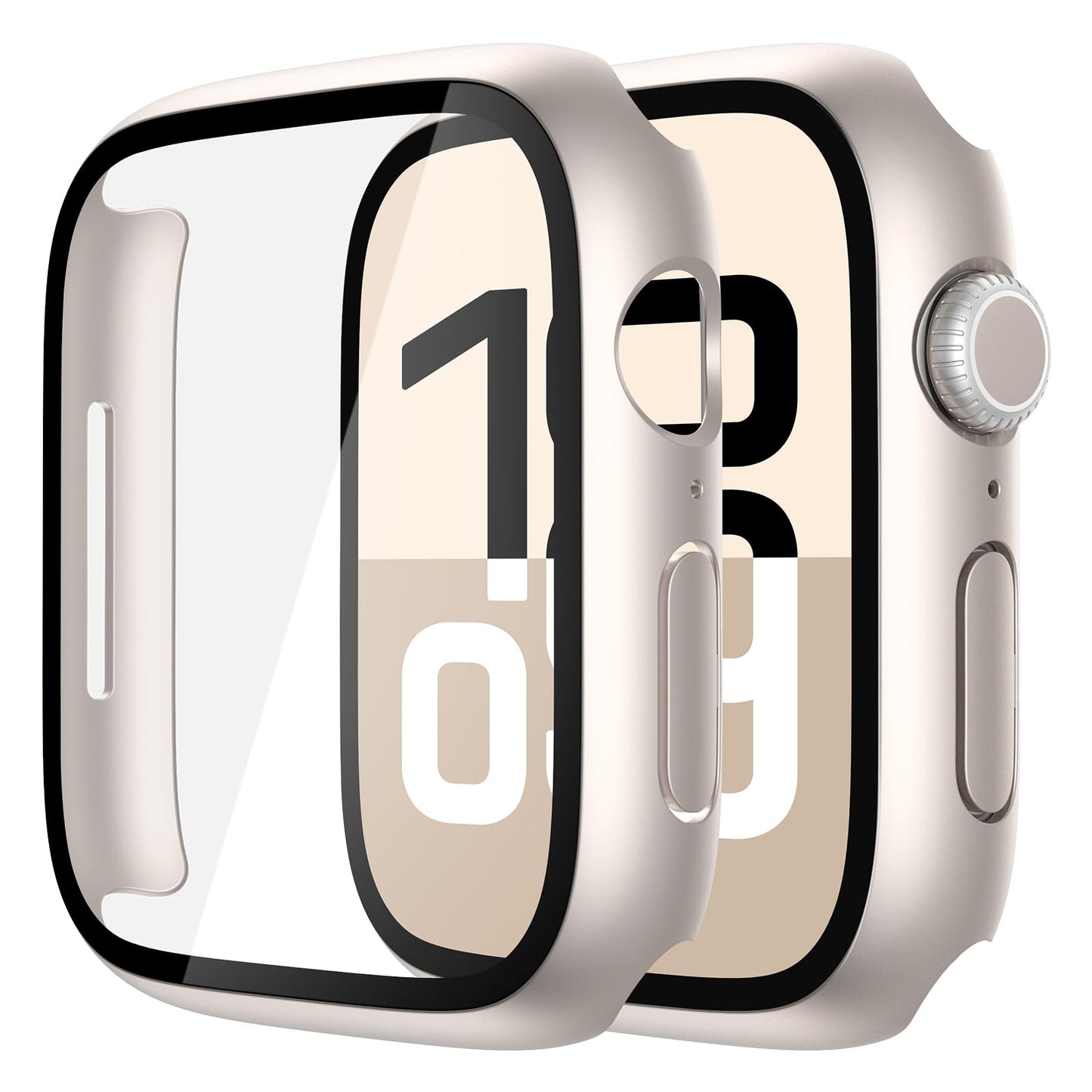 Misxi 2 Stück Harte PC Schutzhülle mit Gehärtetem Displayschutz für Apple Watch Series 11 (2025) Series 10 46mm, Ultra-dünne Anti-Fall Kratzfeste Abdeckung Schutz für iWatch, Mattschwarz