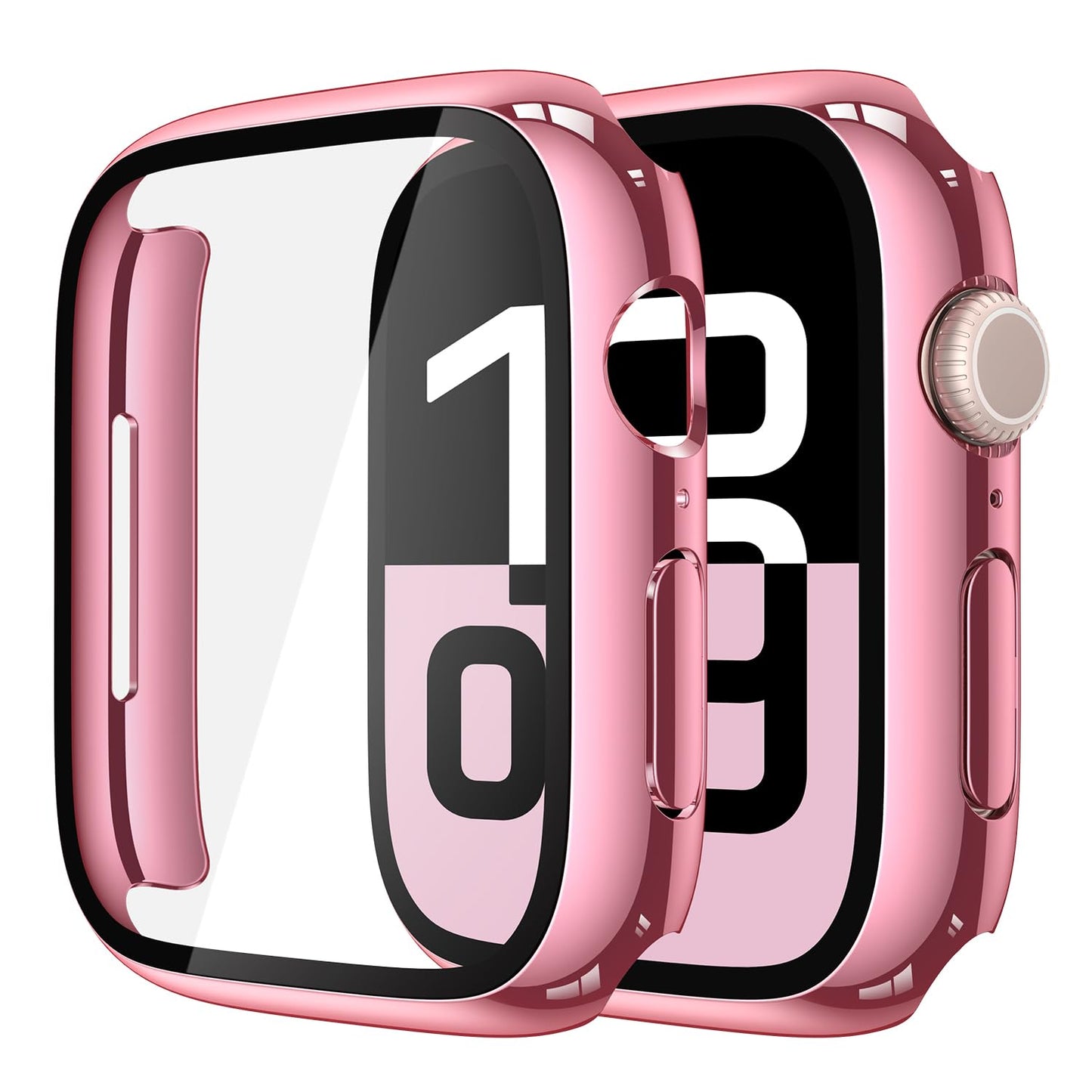 Misxi 2 Stück Harte PC Schutzhülle mit Gehärtetem Displayschutz für Apple Watch Series 11 (2025) Series 10 46mm, Ultra-dünne Anti-Fall Kratzfeste Abdeckung Schutz für iWatch, Mattschwarz