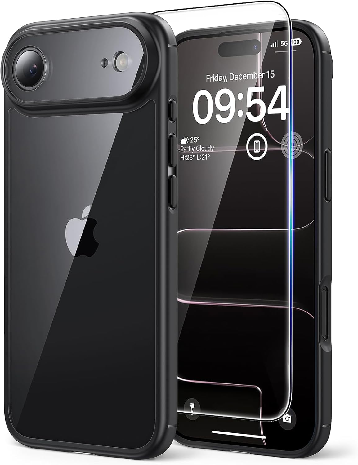 TAURI für iPhone 17 Hülle 6,3" mit Panzer Schutz Glas Folie, Kompatibel mit MagSafe, Schutz nach Militärstandard, [Anti-Vergilbung] Stoßfest Transparent Magnetisch Handyhülle - Durchsichtig