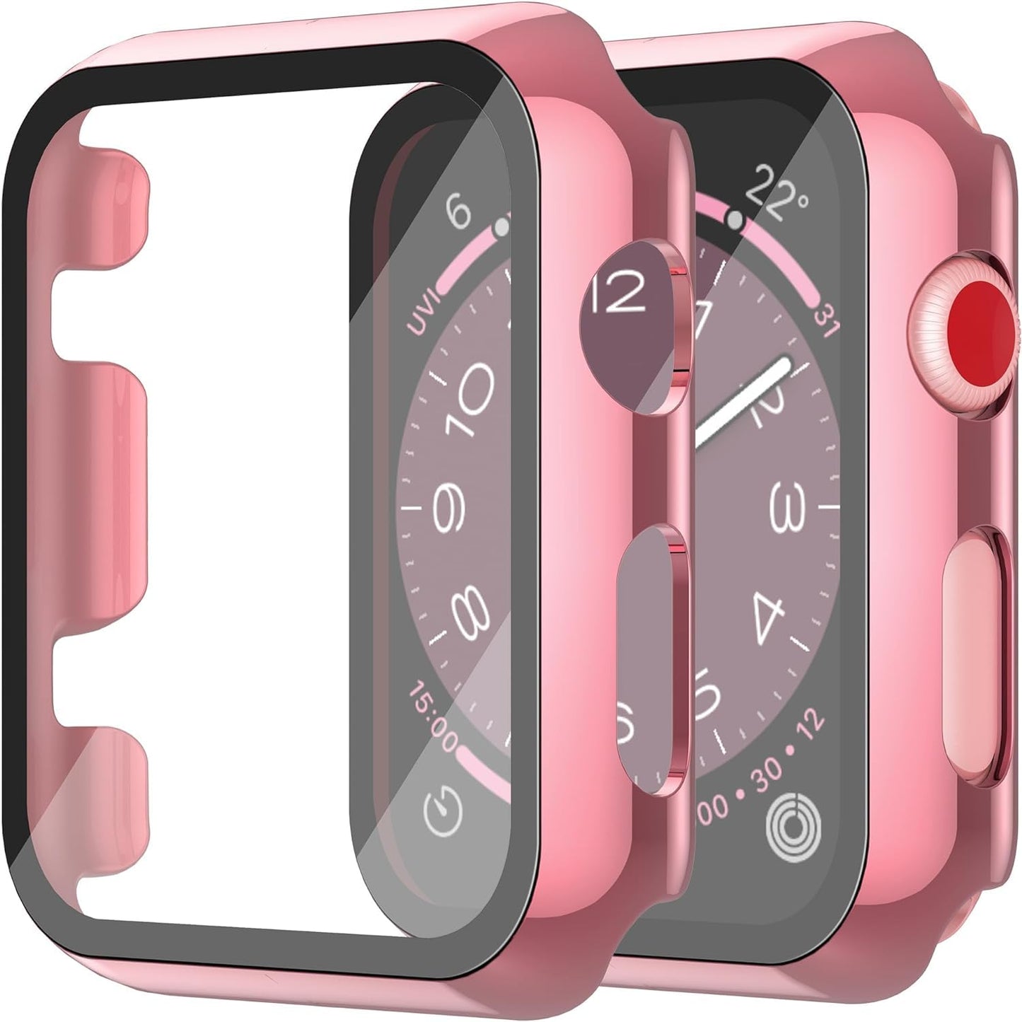 Misxi 2 Stück Harte PC Schutzhülle mit Gehärtetem Displayschutz für Apple Watch Series 11 (2025) Series 10 46mm, Ultra-dünne Anti-Fall Kratzfeste Abdeckung Schutz für iWatch, Mattschwarz