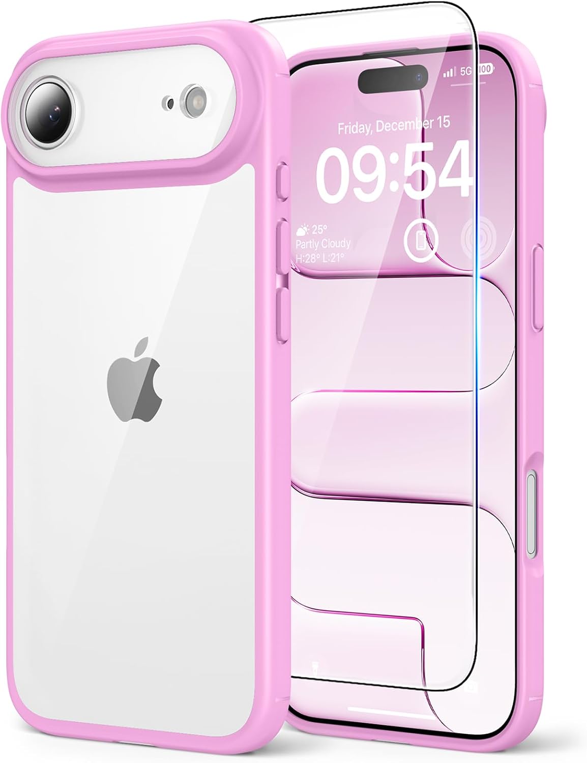 TAURI für iPhone 17 Hülle 6,3" mit Panzer Schutz Glas Folie, Kompatibel mit MagSafe, Schutz nach Militärstandard, [Anti-Vergilbung] Stoßfest Transparent Magnetisch Handyhülle - Durchsichtig