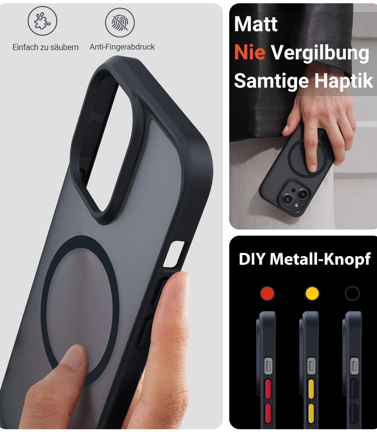 TORRAS Guardian-Mag für iPhone 17 Pro Hülle für MagSafe (Zertifizierte Militärschutz und Magnetkraft) Handyhülle iPhone 17 Pro Case Extrem Haltbarkeit Hülle Stoßfest Kratzfest Cover, Matt Blau