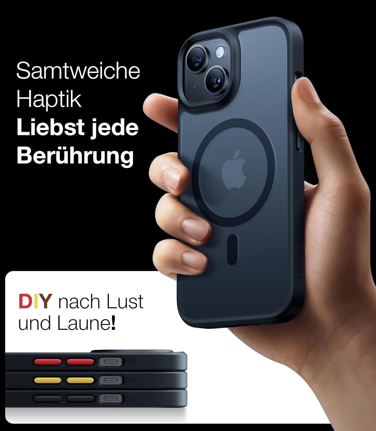 TORRAS Guardian-Mag für iPhone 17 Pro Hülle für MagSafe (Zertifizierte Militärschutz und Magnetkraft) Handyhülle iPhone 17 Pro Case Extrem Haltbarkeit Hülle Stoßfest Kratzfest Cover, Matt Blau