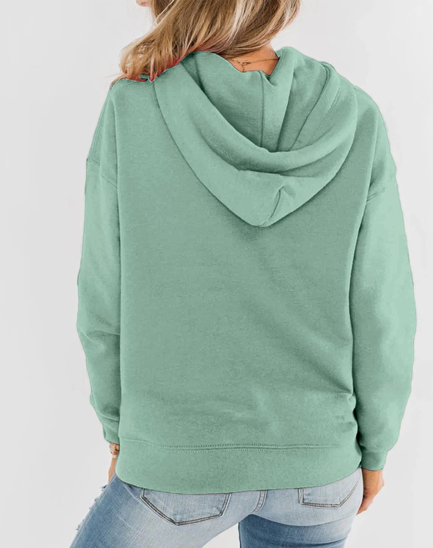 Hoodie Damen Kapuzenpullover Baumwolle Pullover Herbst Langarm Sweatshirt Casual Hoody mit Kapuze Leichter Pulli Oberteile