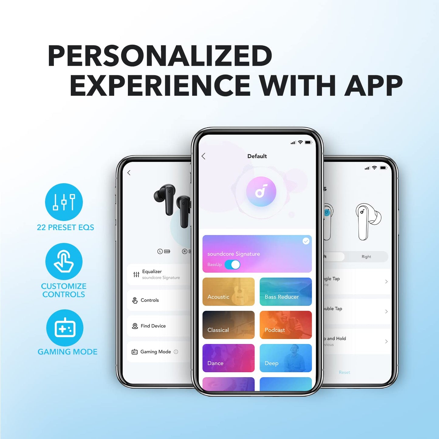 soundcore by Anker P20i Wireless Bluetooth Headphones In-Ear, 10 mm Driver, Bluetooth 5.3, Adjustable EQ, 30 Hours Playtime, IPX5 Waterproof, 2 Micros with AI, Single Use (Black)