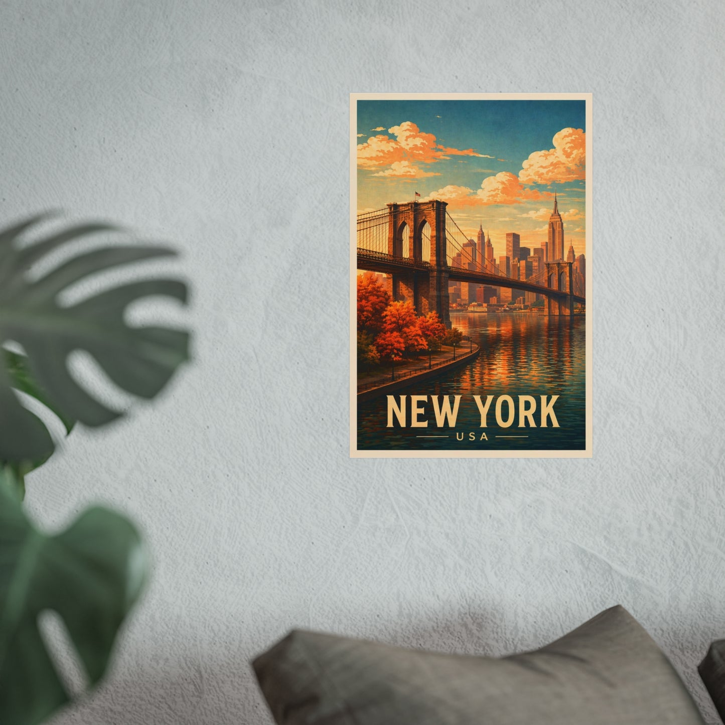 New York Poster without frame Brooklyn Bridge NYC Skyline Wall Art City Print USA Decor