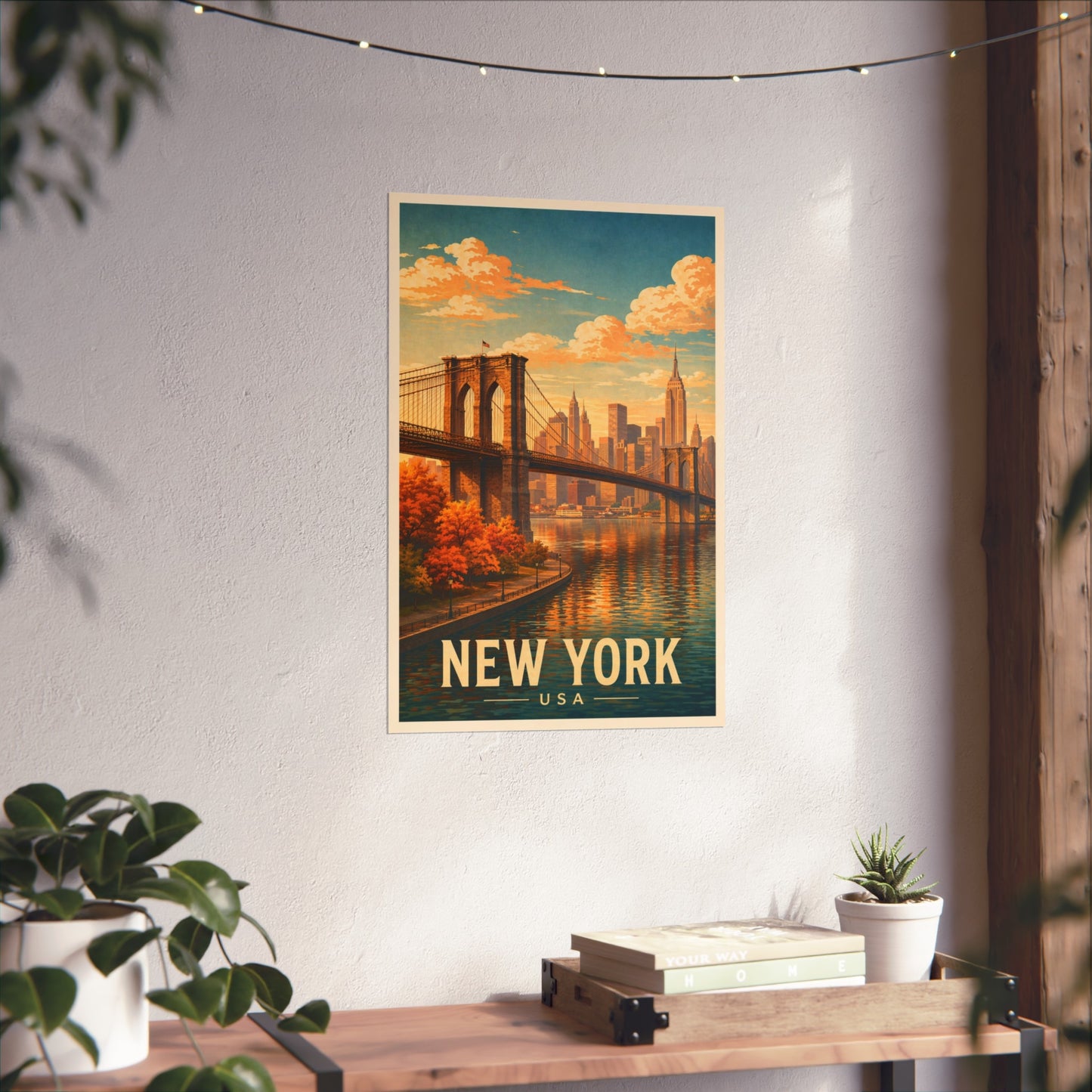 New York Poster without frame Brooklyn Bridge NYC Skyline Wall Art City Print USA Decor