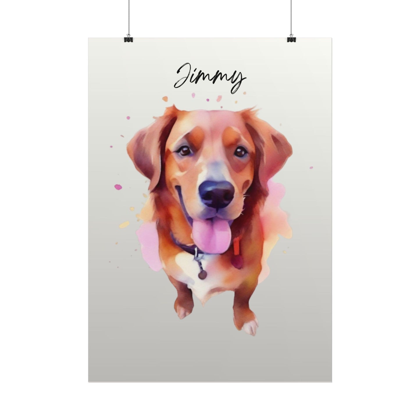 Pandarino Custom Pet Portrait Poster, Personalized dog portrait, Dog Lover Gift, Custom Dog Poster, Pet Portrait Poster